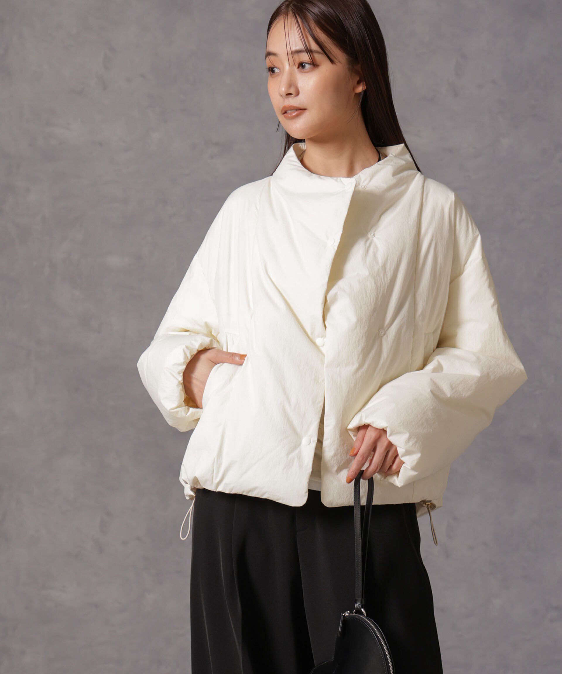 nano･universe「「西川ダウン(R)」ハイネックショートジャケット」|ダウン|