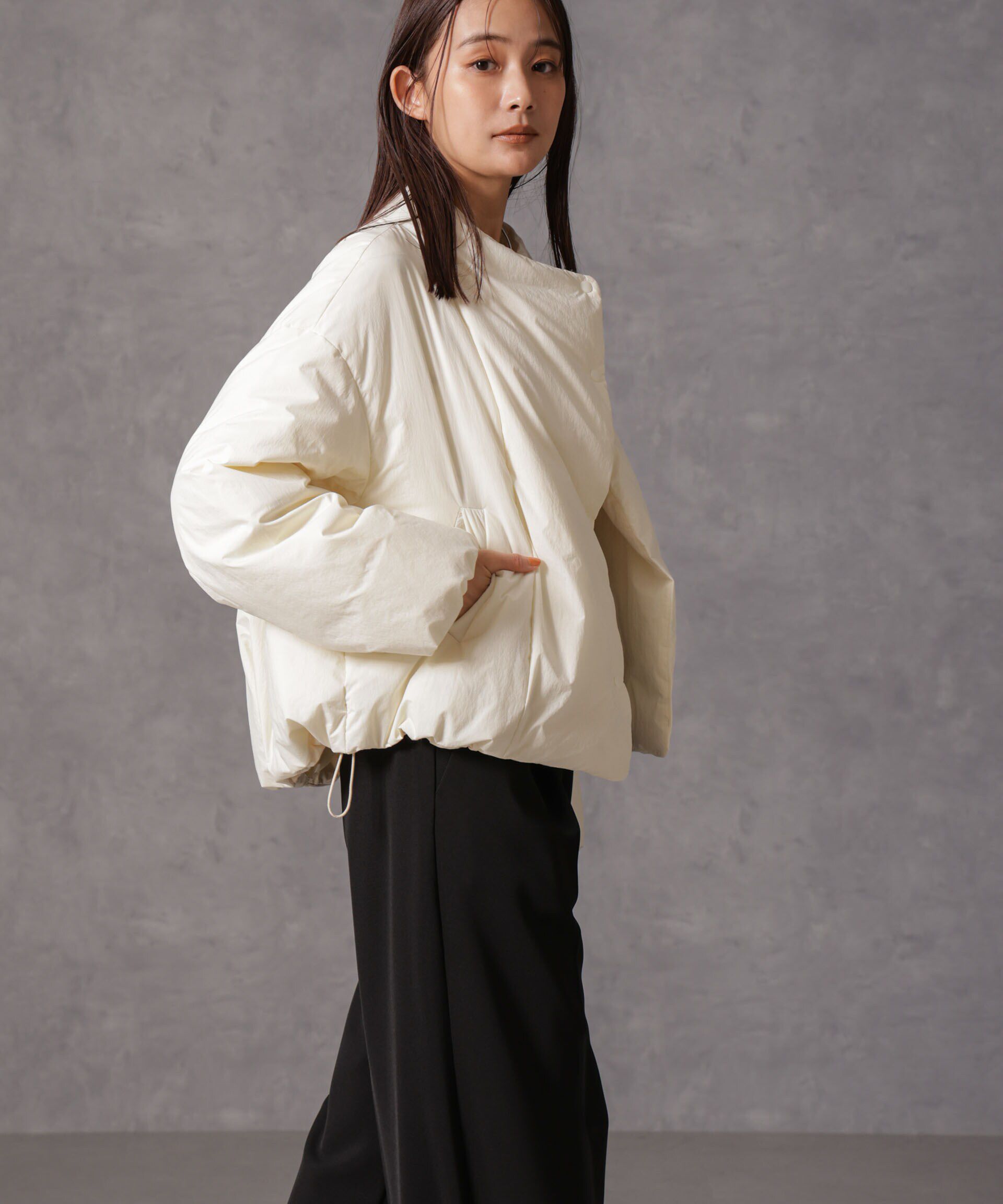 nano･universe「「西川ダウン(R)」ハイネックショートジャケット」|ダウン|