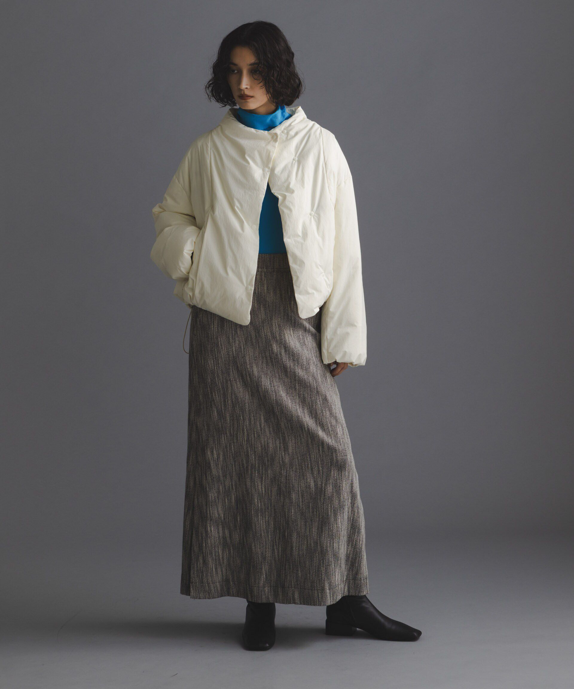 nano･universe「「西川ダウン(R)」ハイネックショートジャケット」|ダウン|