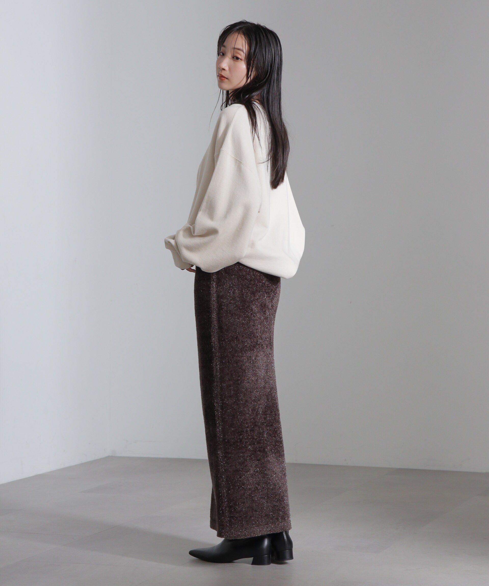 nano･universe「ラメシャギーニットスカート(セットアップ可)」|スカート|