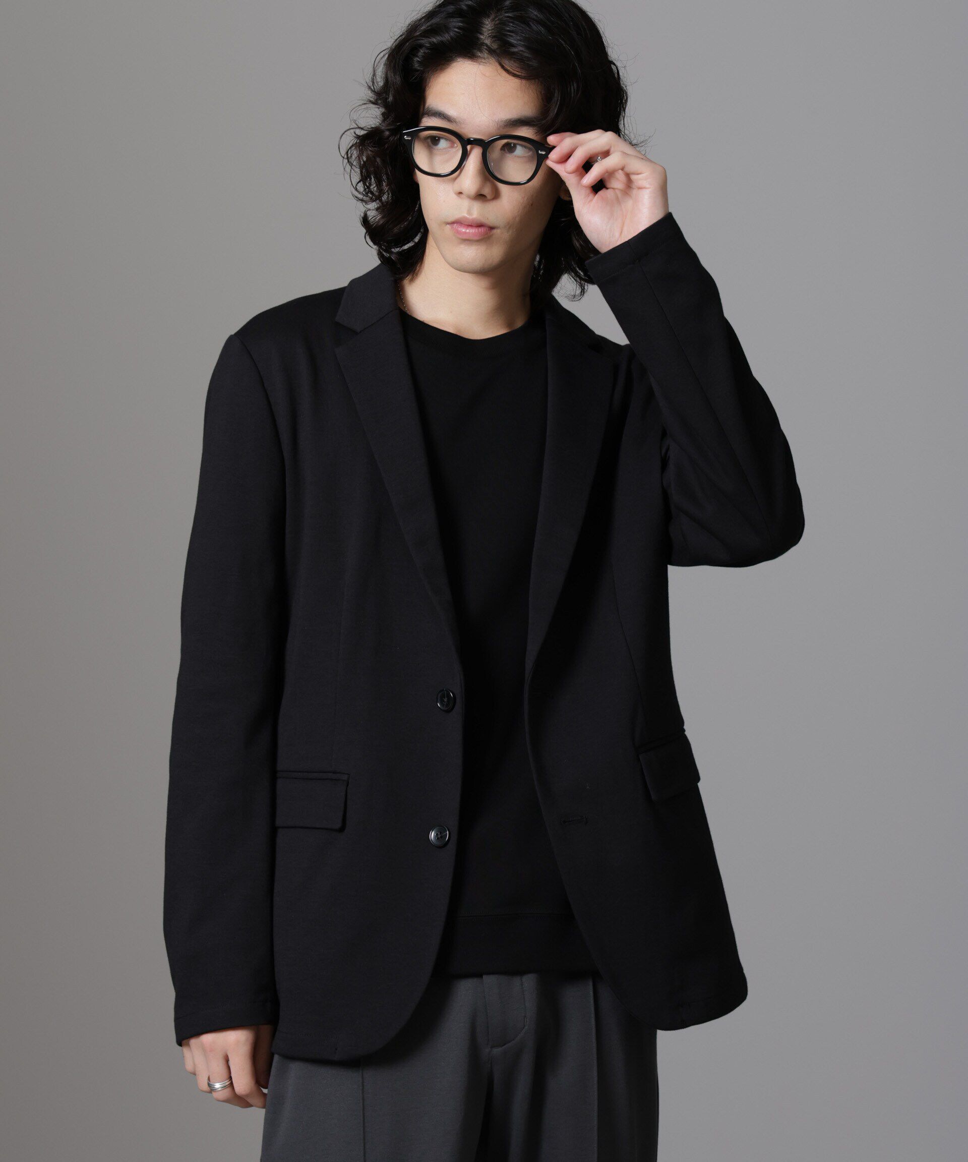 nano･universe「ストレッチカノコジャケット」|テーラードジャケット|ブラック