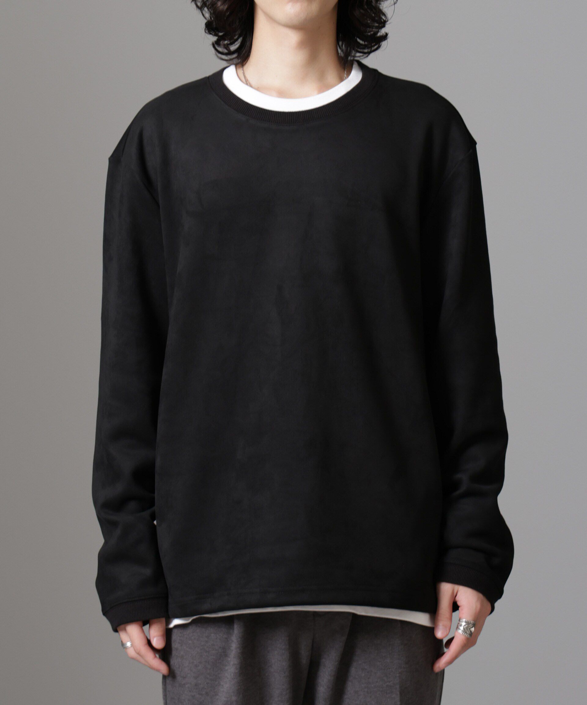 nano･universe「フェイクスエードプルオーバー 長袖」|Tシャツ・カットソー|