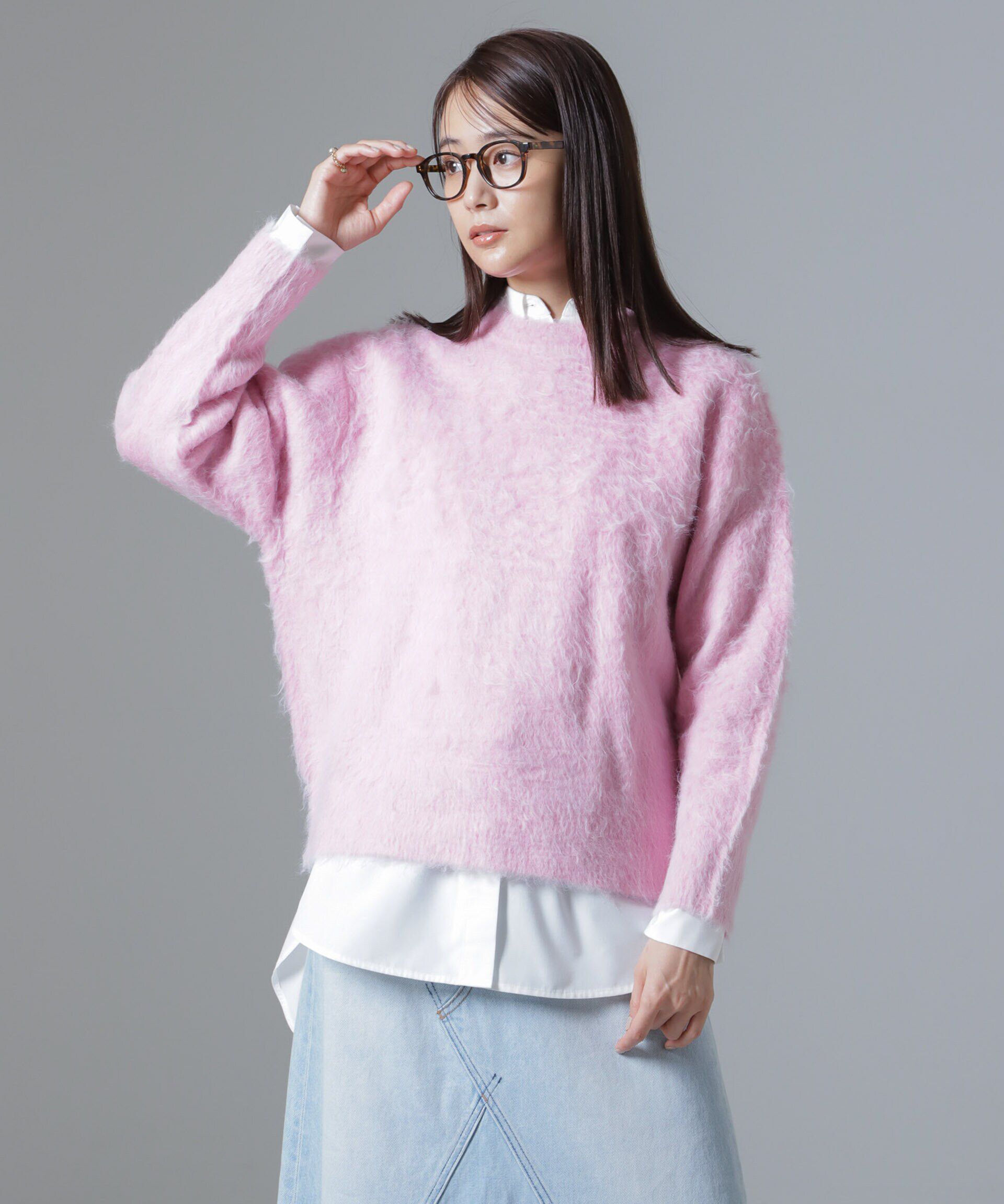 nano･universe「シャギークルーネックニットプルオーバー」|ニット・セーター|