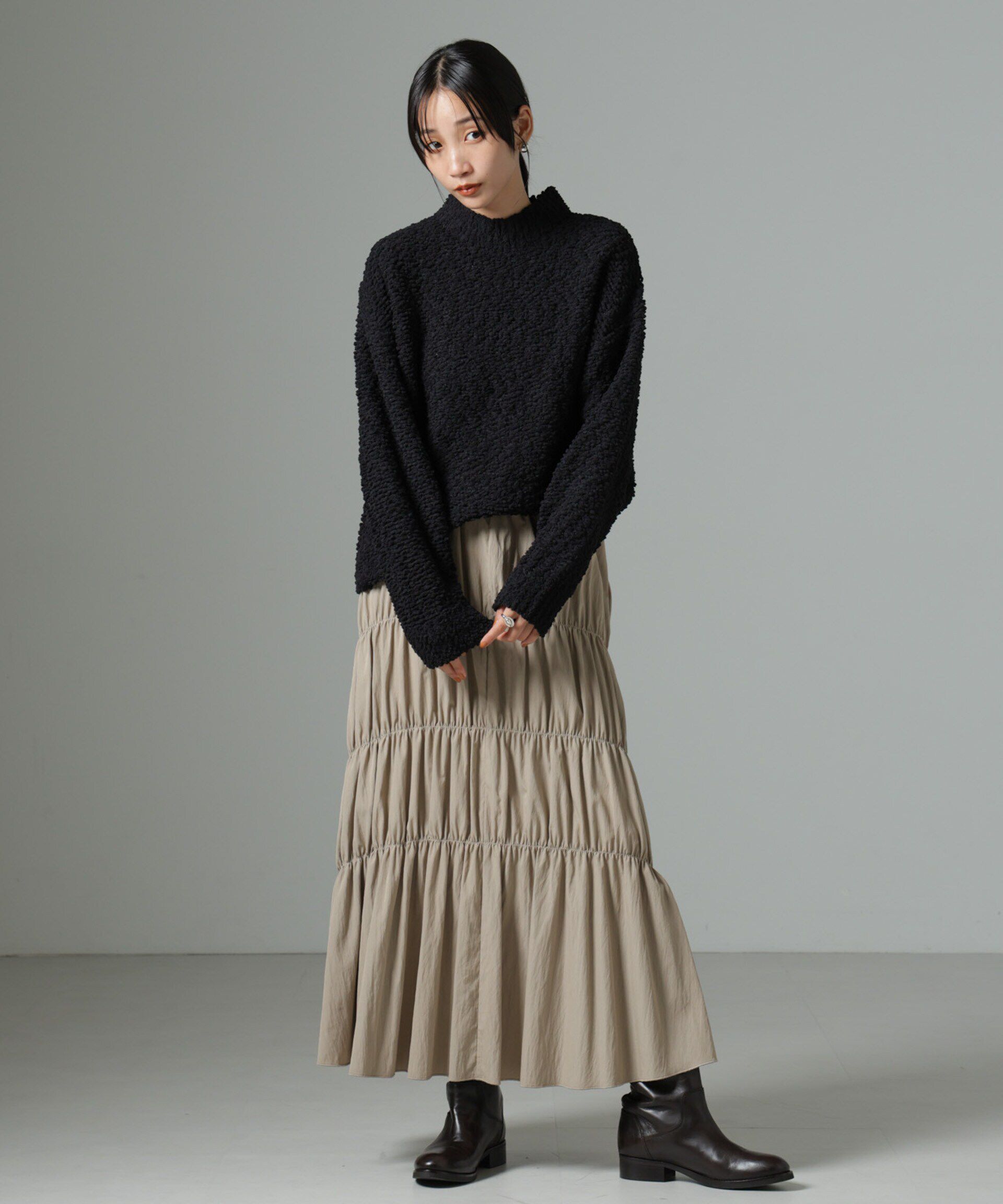 nano･universe「スラブテープボトルネックニット」|ニット・セーター|