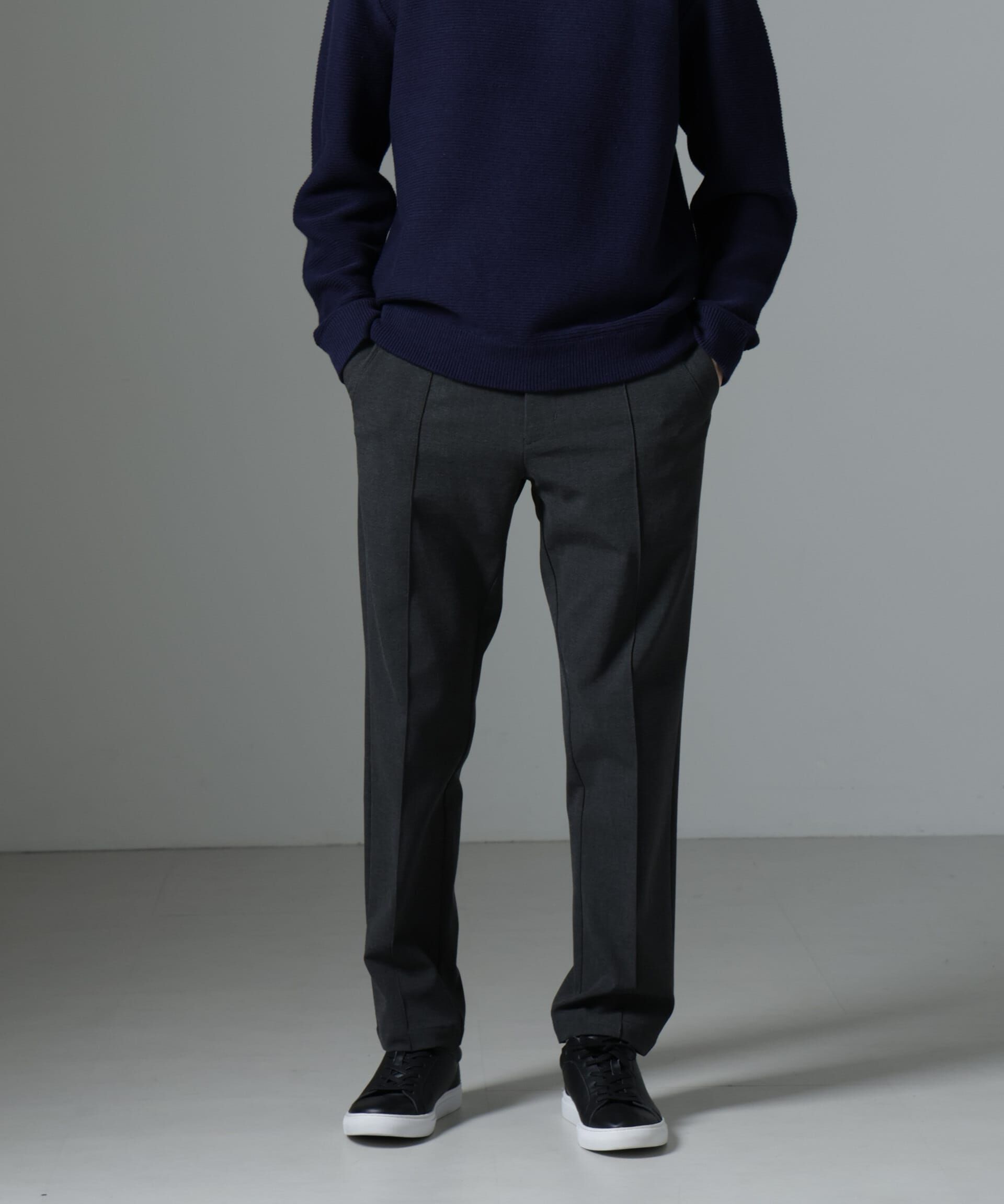 nano･universe「サイドリブストレッチイージーパンツ」|チノ|チャコール3