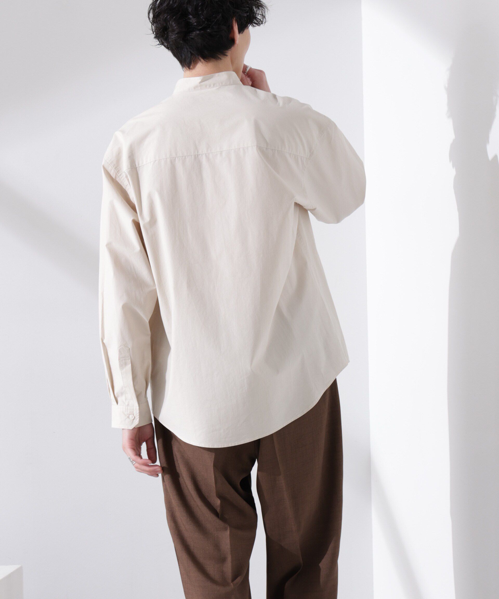 nano･universe「「大人のワイドシャツ」バンドカラー 長袖」|シャツ・ブラウス|