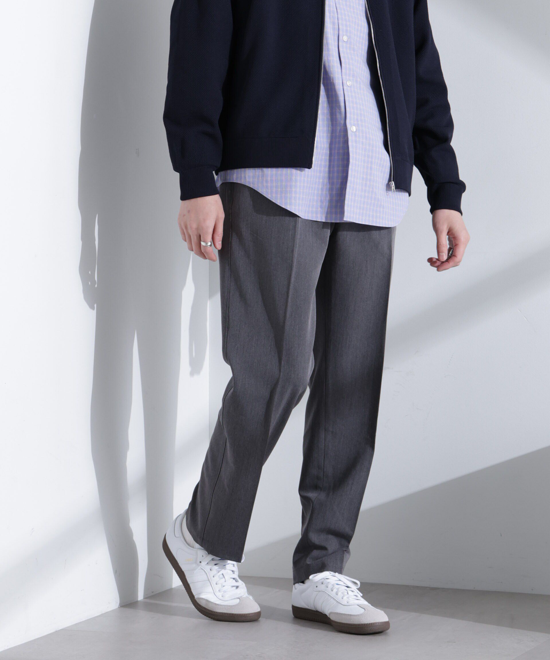 nano･universe「ALWAYS EASY ワンタックスラックス」|チノ|チャコール3