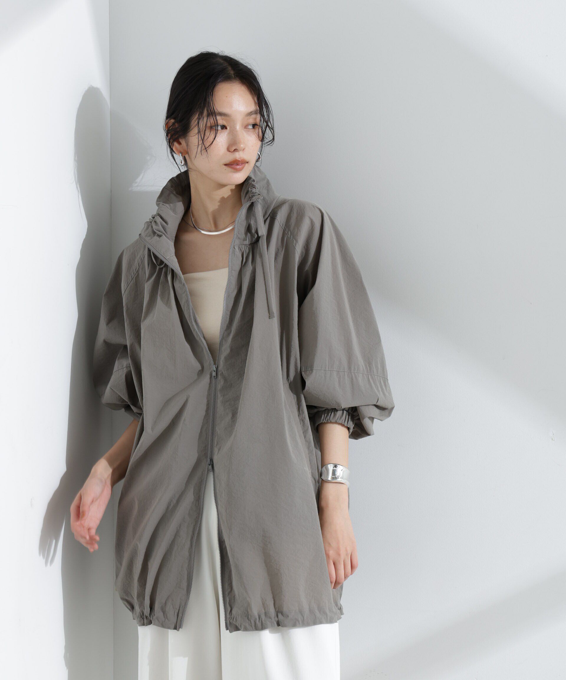 nano･universe「ナイロンワッシャーオーバーサイズライトブルゾン」|ブルゾン・スタジャン|