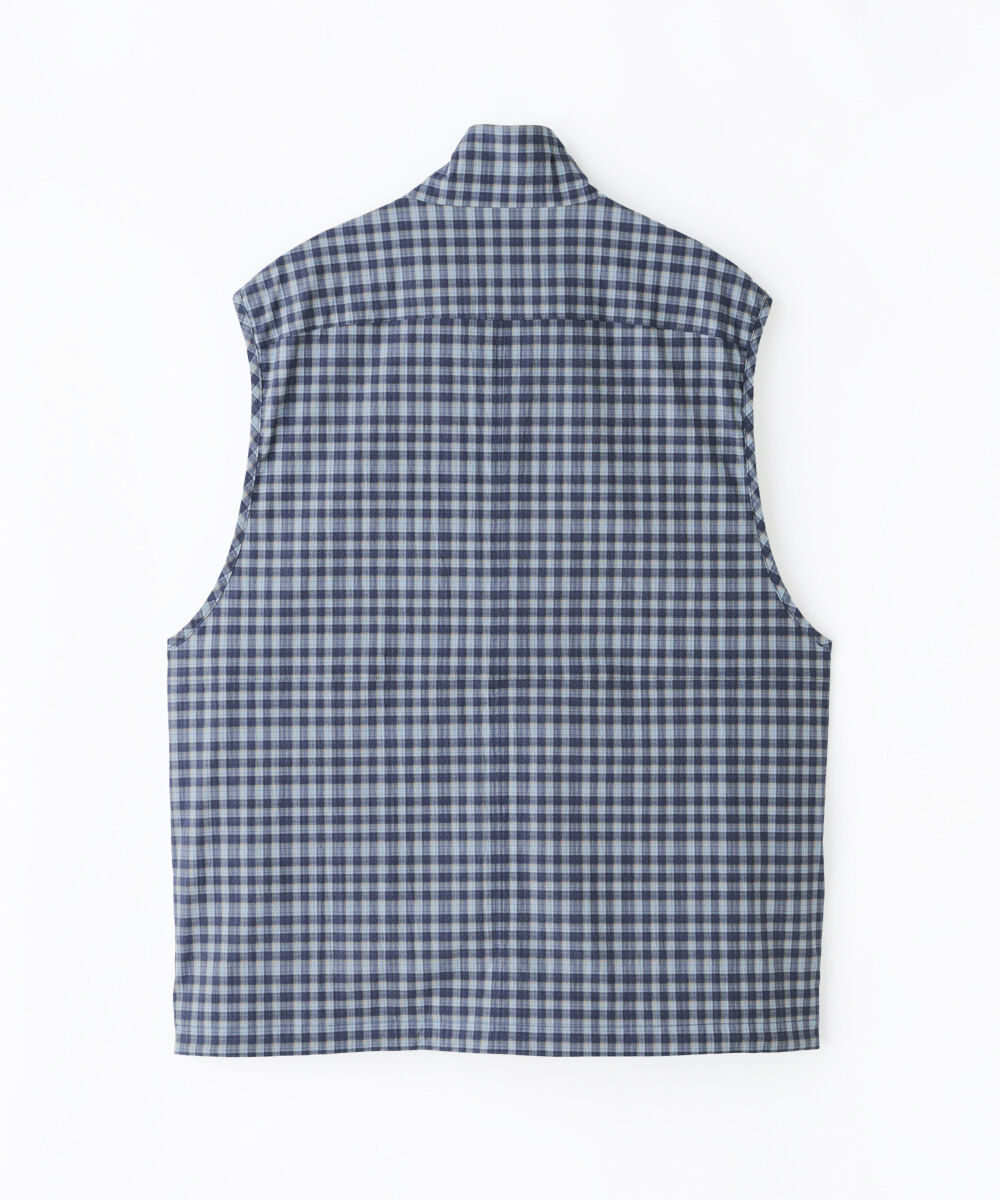 nano･universe「「HOTEL PALACE」オテルパラス デジタルプリントトラベルチェックベスト」|ダウンベスト・ベスト|