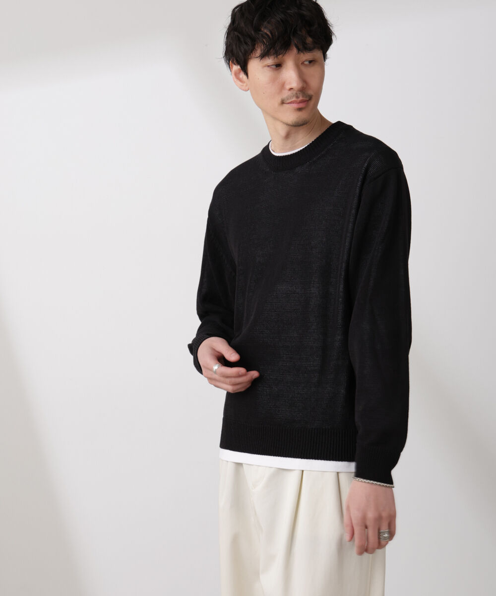 nano･universe「クルーネック シアーニット」|ニット・セーター|