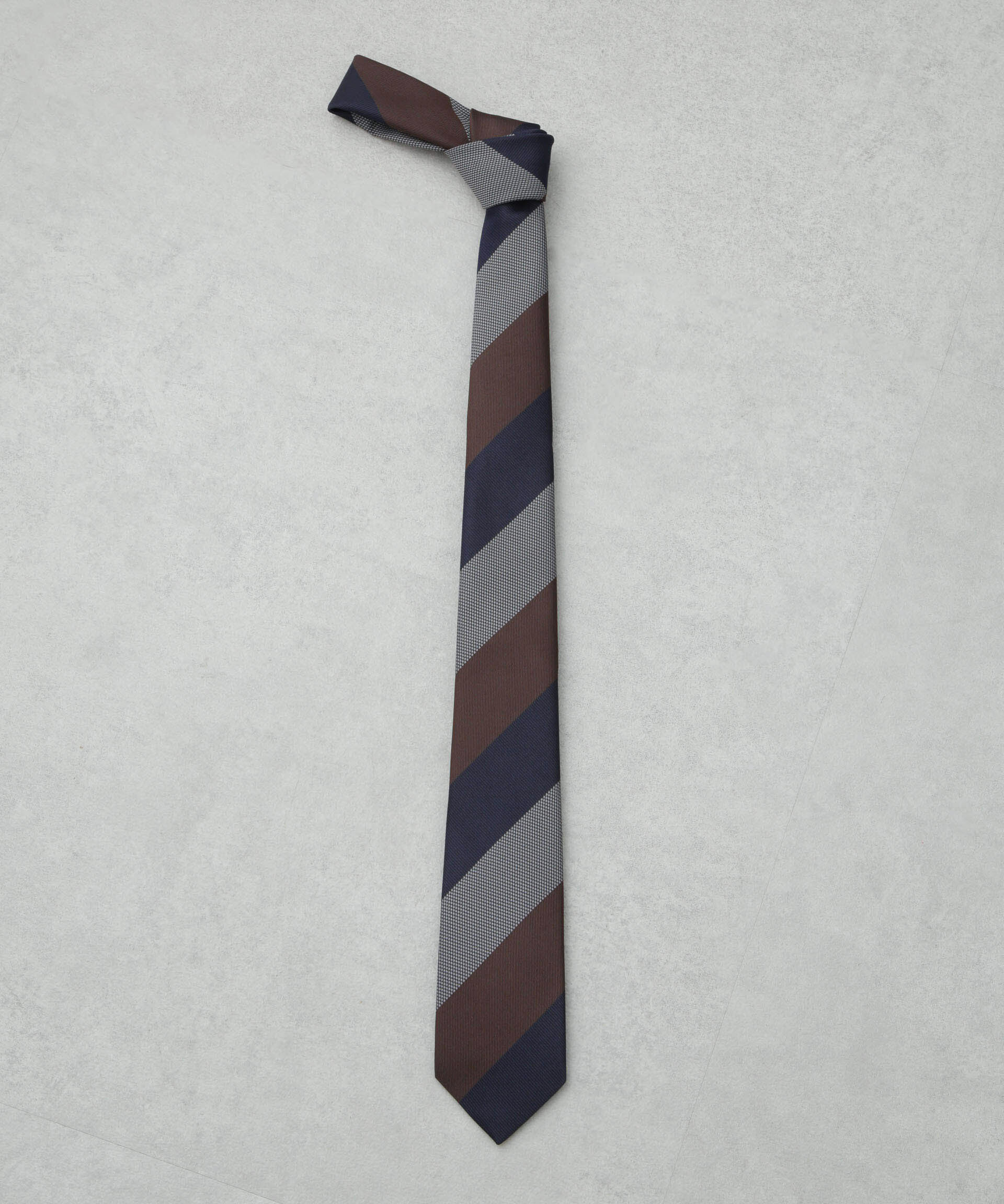 nano･universe「京都ウォッシャブルストライプネクタイ 1」|ネクタイ・蝶ネクタイ|ブラウン