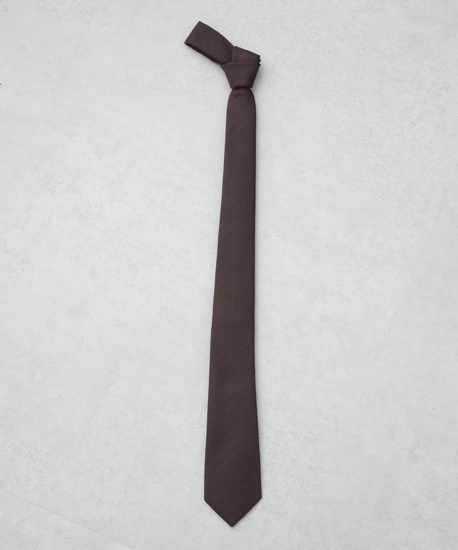 nano･universe「京都ウォッシャブルヘリンボーンソリッドネクタイ」|ネクタイ・蝶ネクタイ|ブラウン