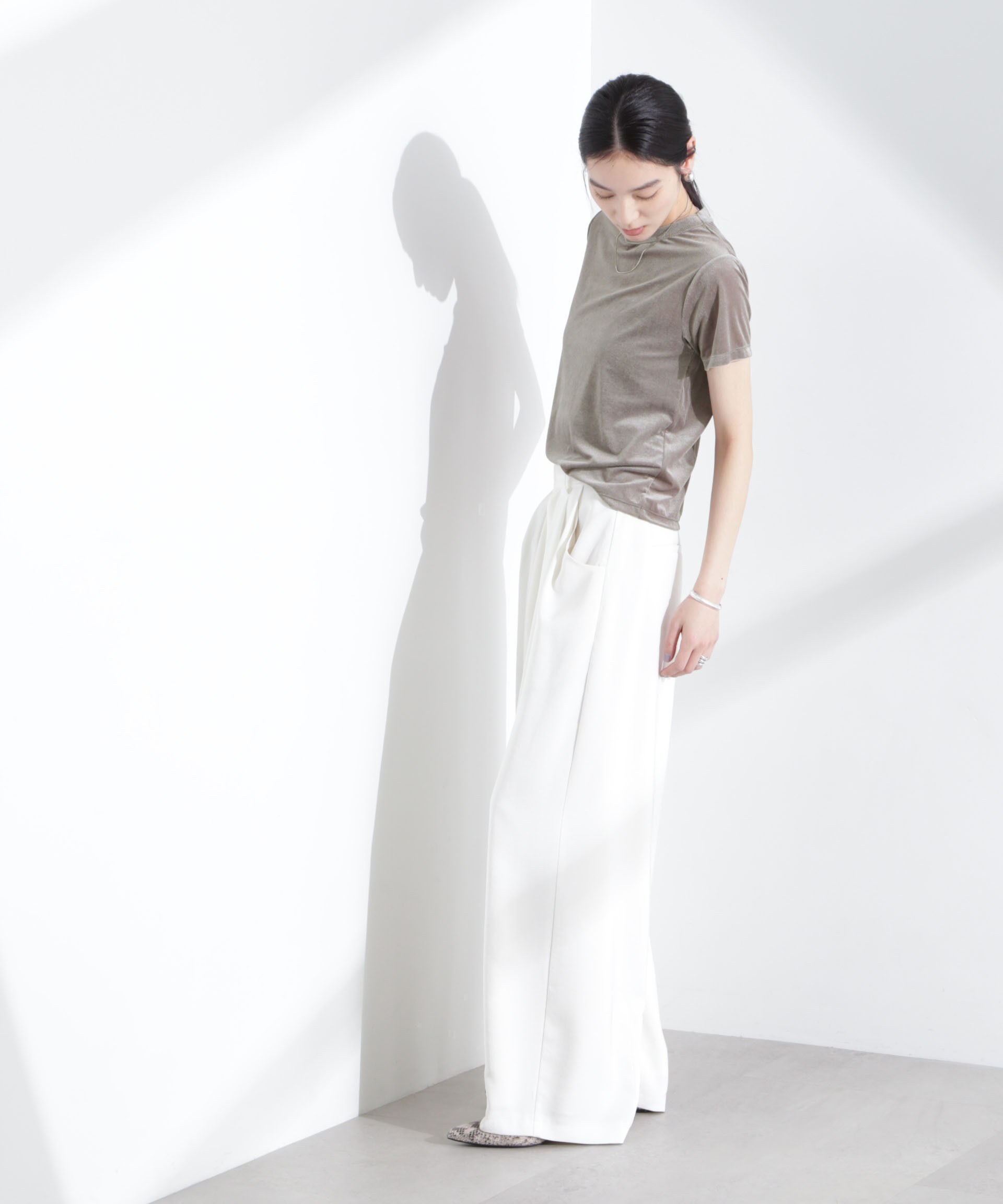 nano･universe「シアーベロアコンパクトTシャツ」|Tシャツ・カットソー|