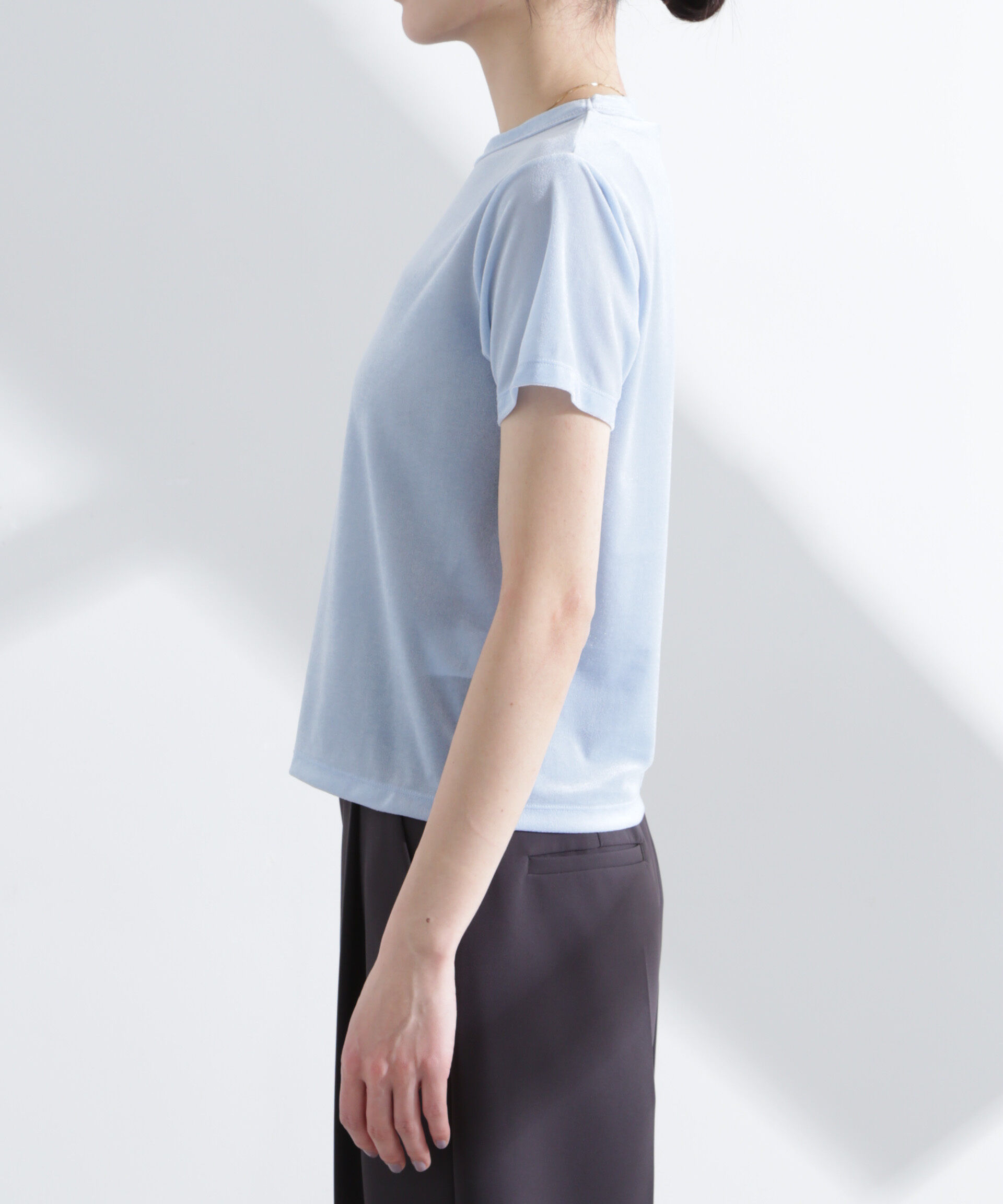 nano･universe「シアーベロアコンパクトTシャツ」|Tシャツ・カットソー|