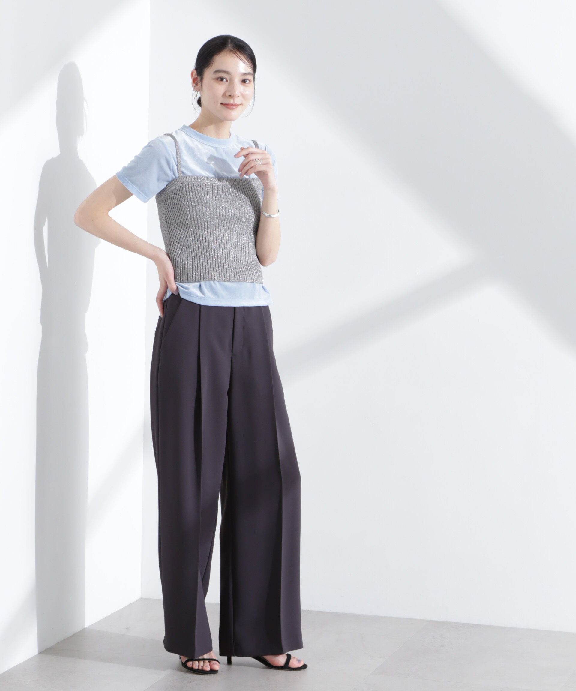 nano･universe「シアーベロアコンパクトTシャツ」|Tシャツ・カットソー|