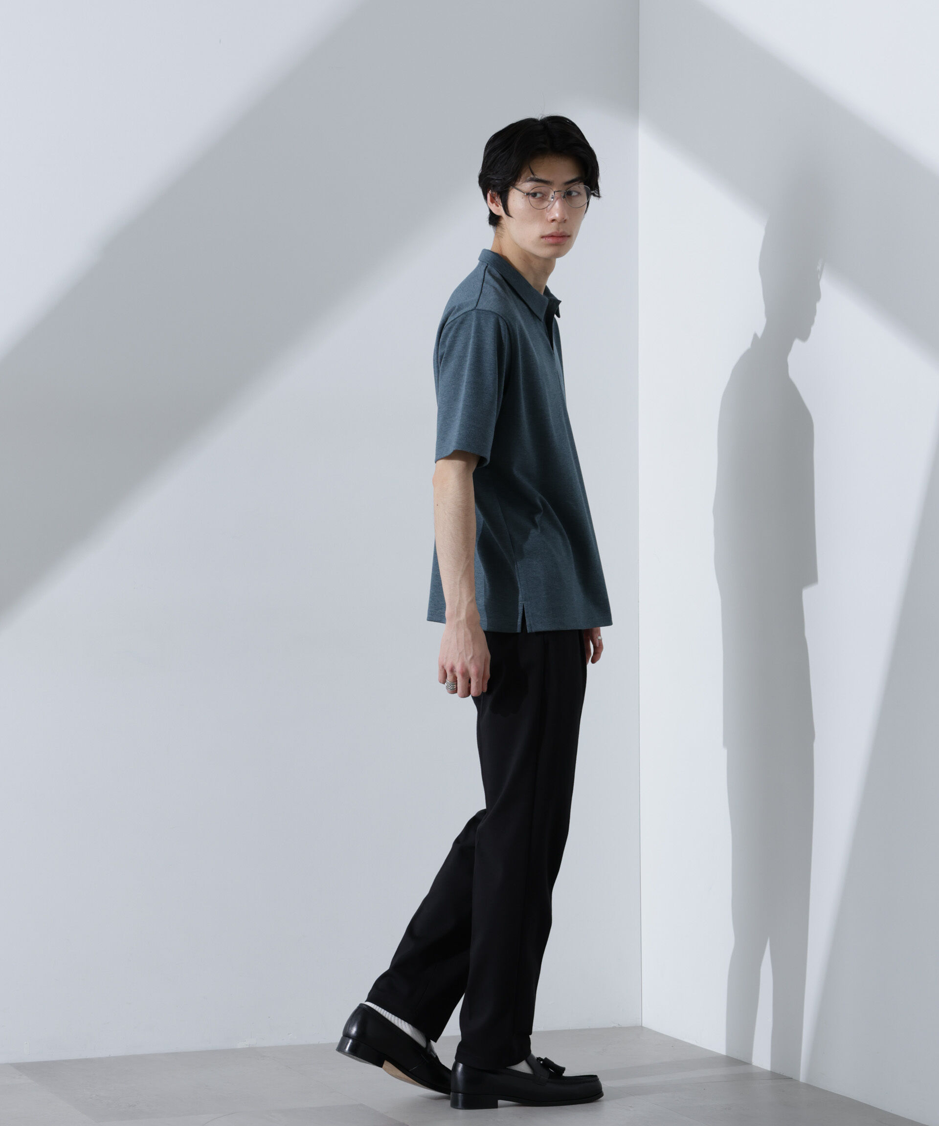 nano･universe「Pe/Ry鹿の子ポロシャツ 半袖」|Tシャツ・カットソー|