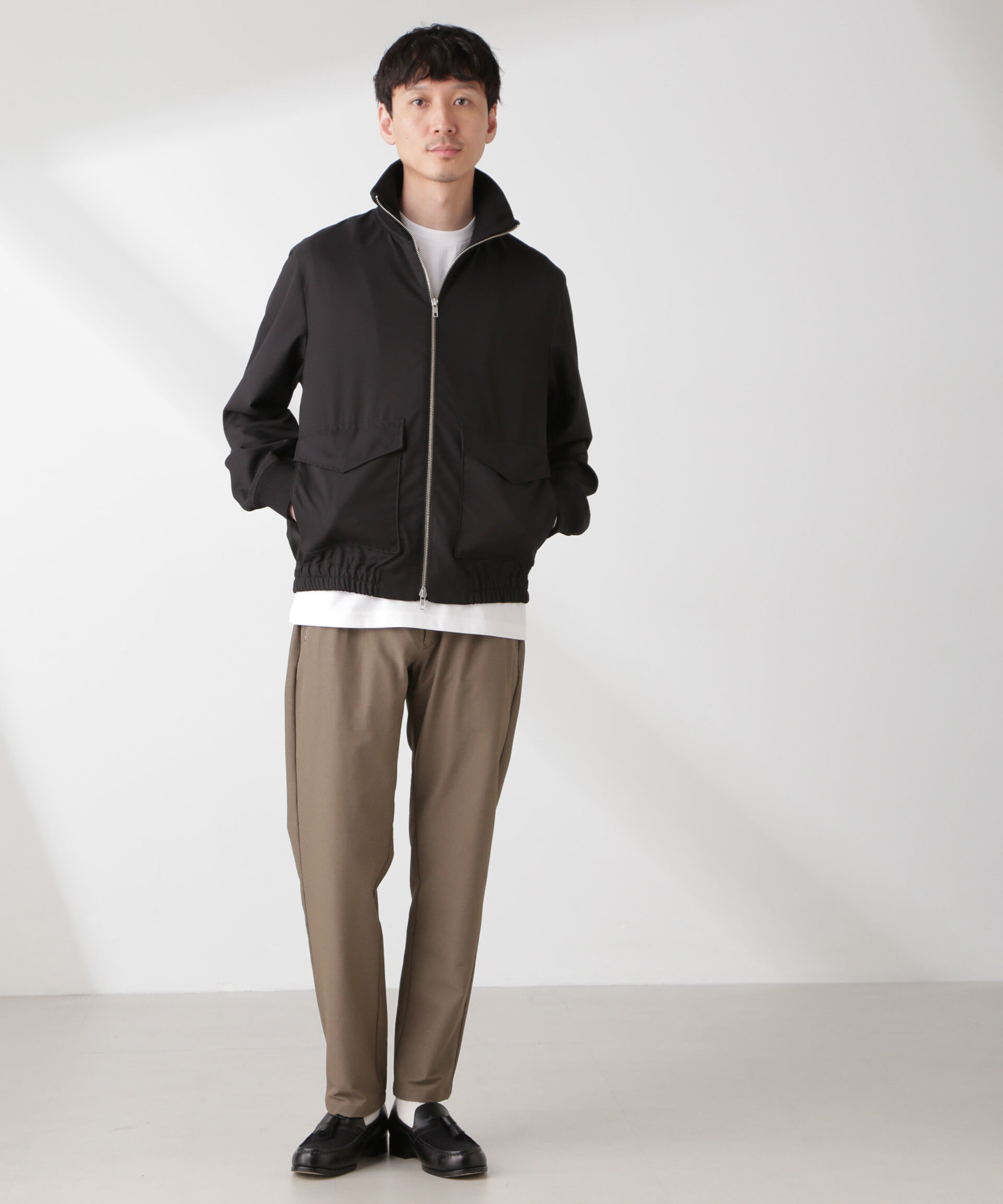 nano･universe「ハイストレッチスポーティーテーパードイージーパンツ」|チノ|