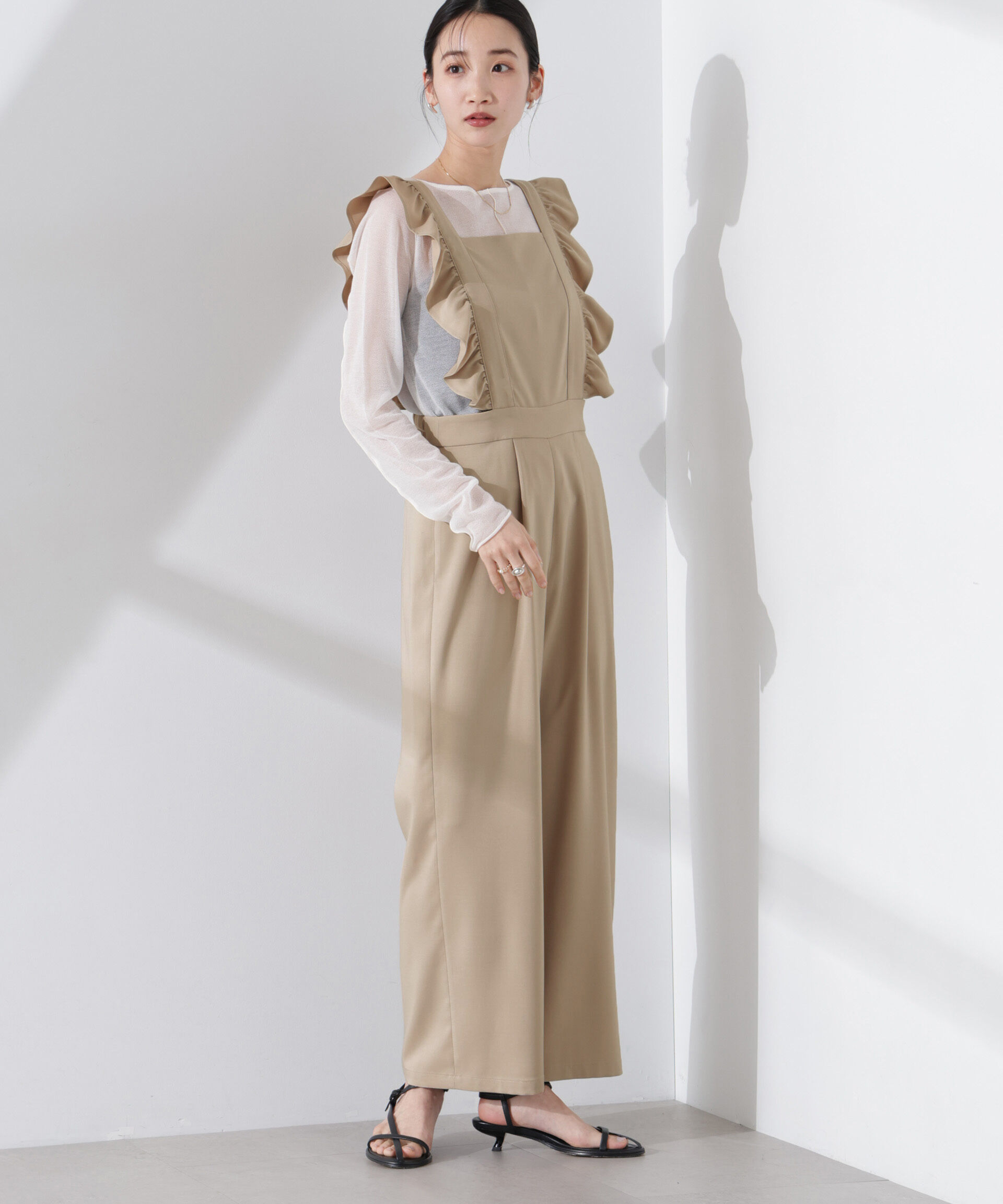 nano･universe「フリルスリーブオールインワン」|ワンピース|