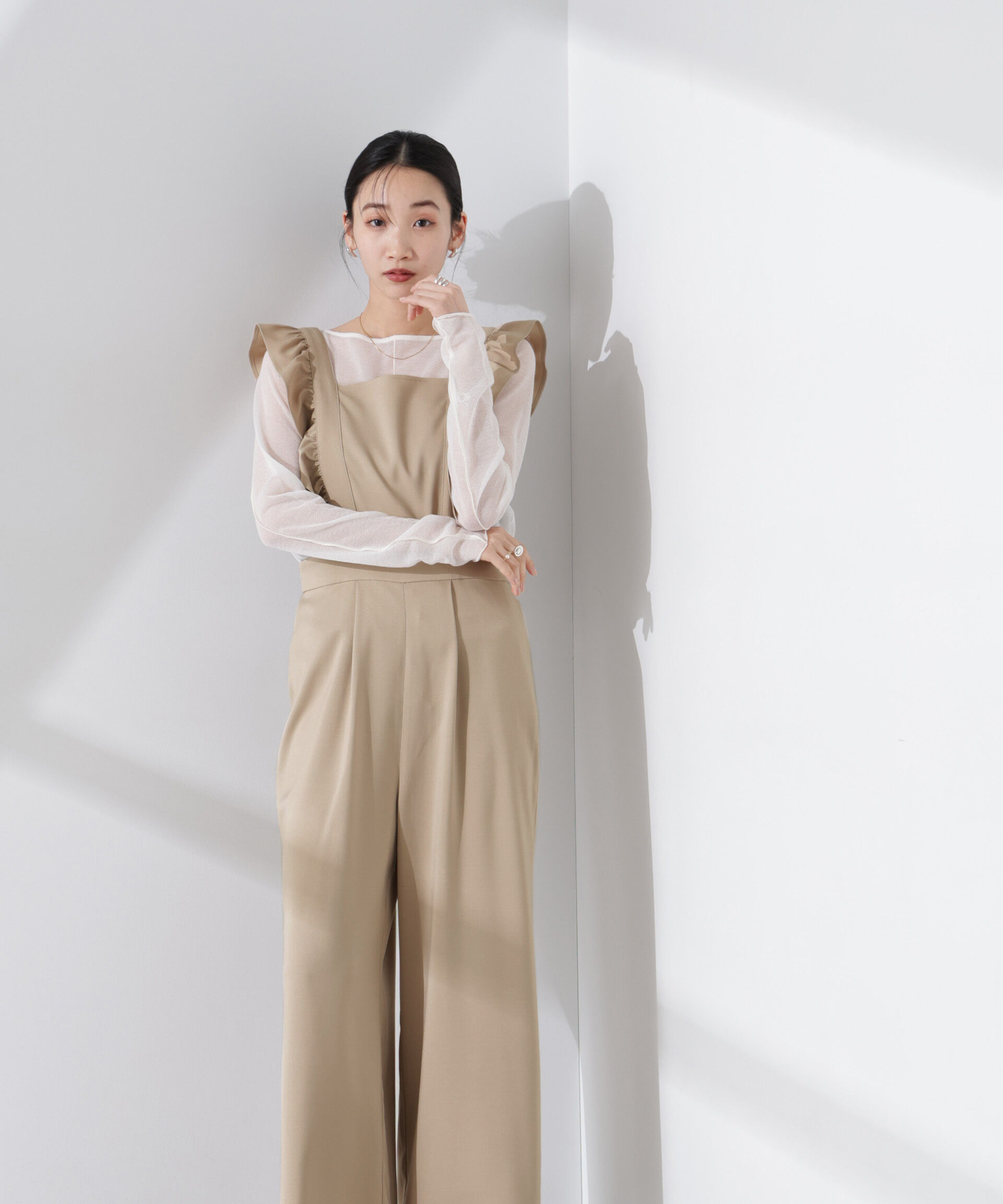 nano･universe「フリルスリーブオールインワン」|ワンピース|