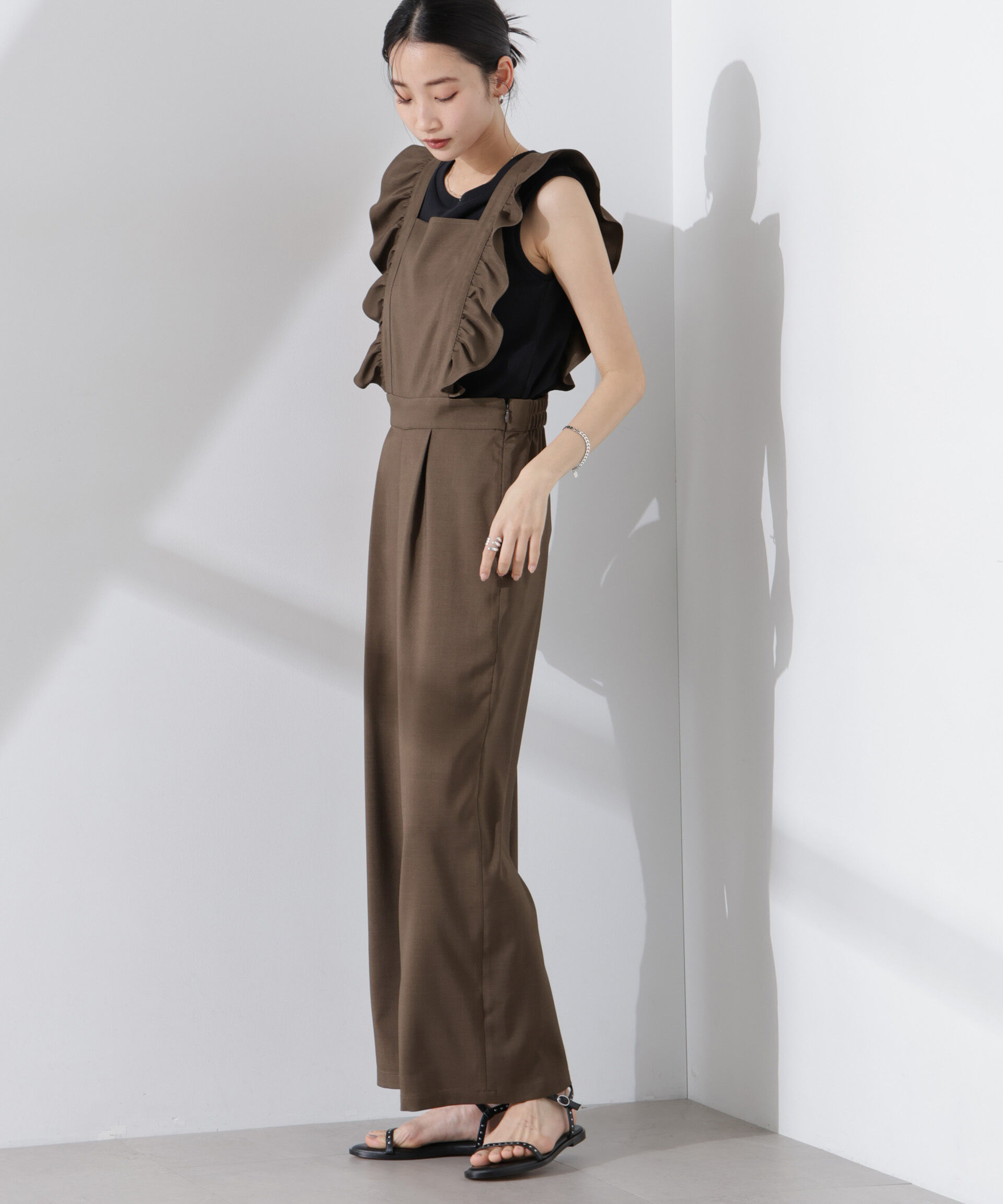 nano･universe「フリルスリーブオールインワン」|ワンピース|