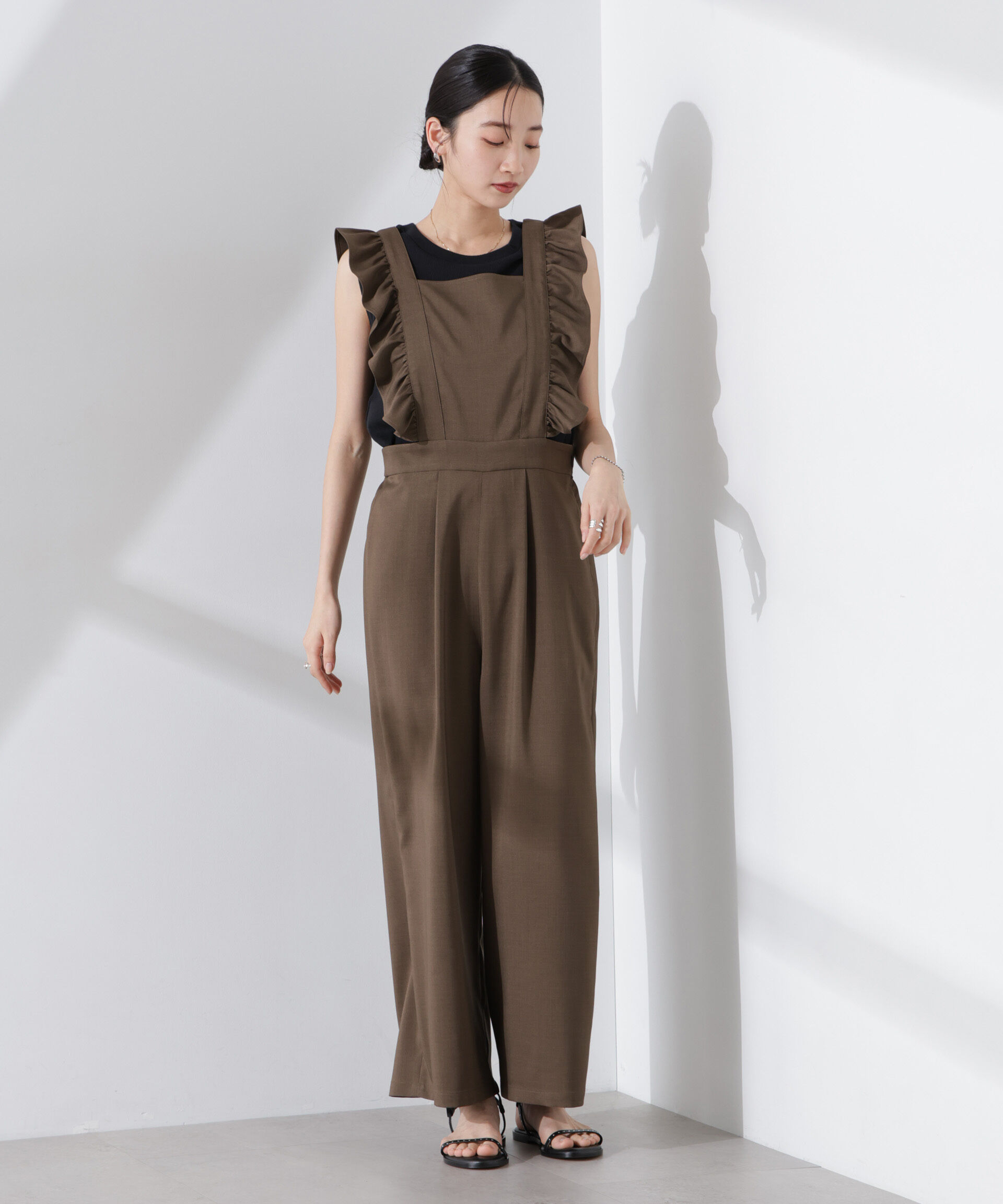 nano･universe「フリルスリーブオールインワン」|ワンピース|