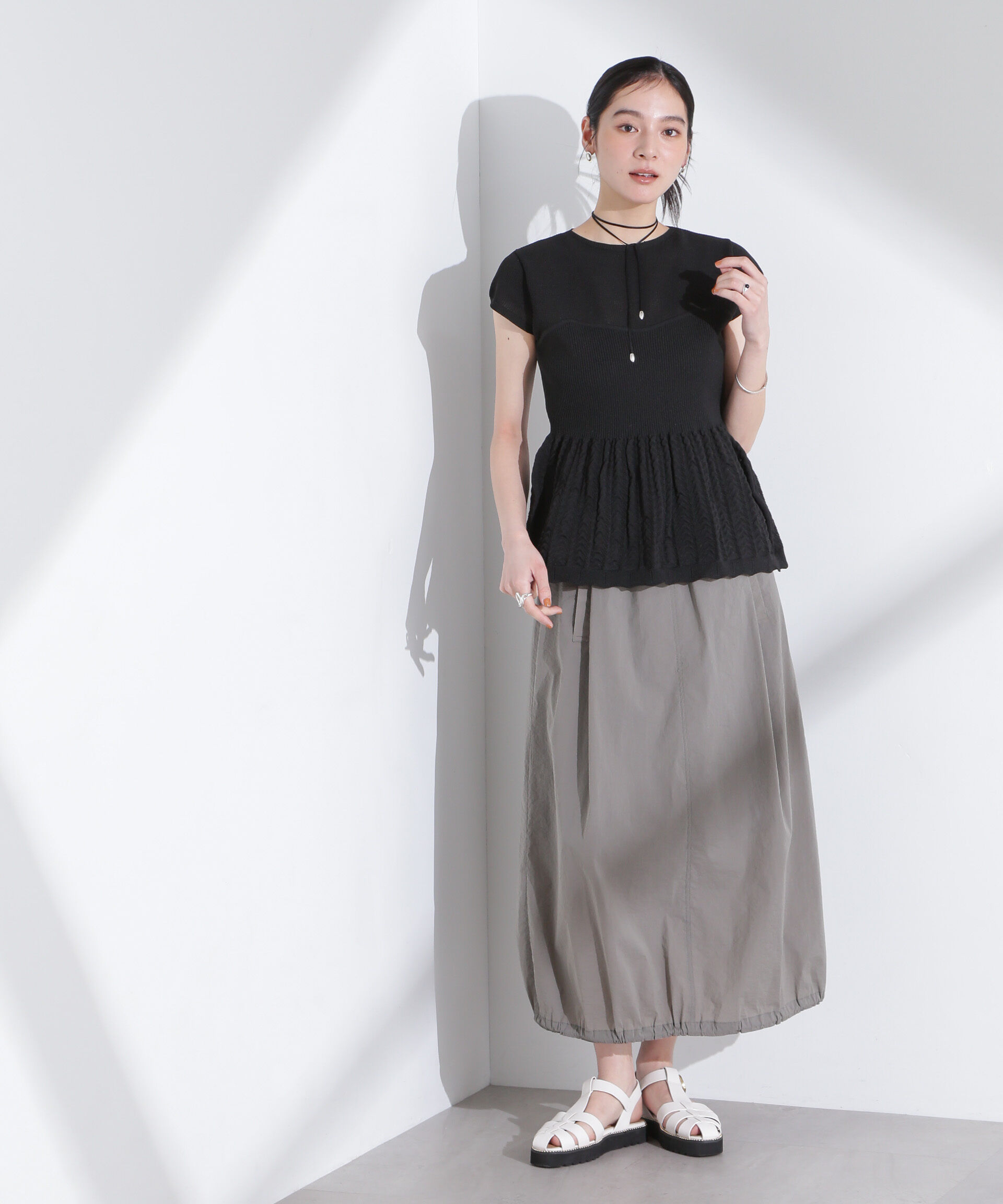 nano･universe「スカラップデザインニットトップス」|ニット・セーター|