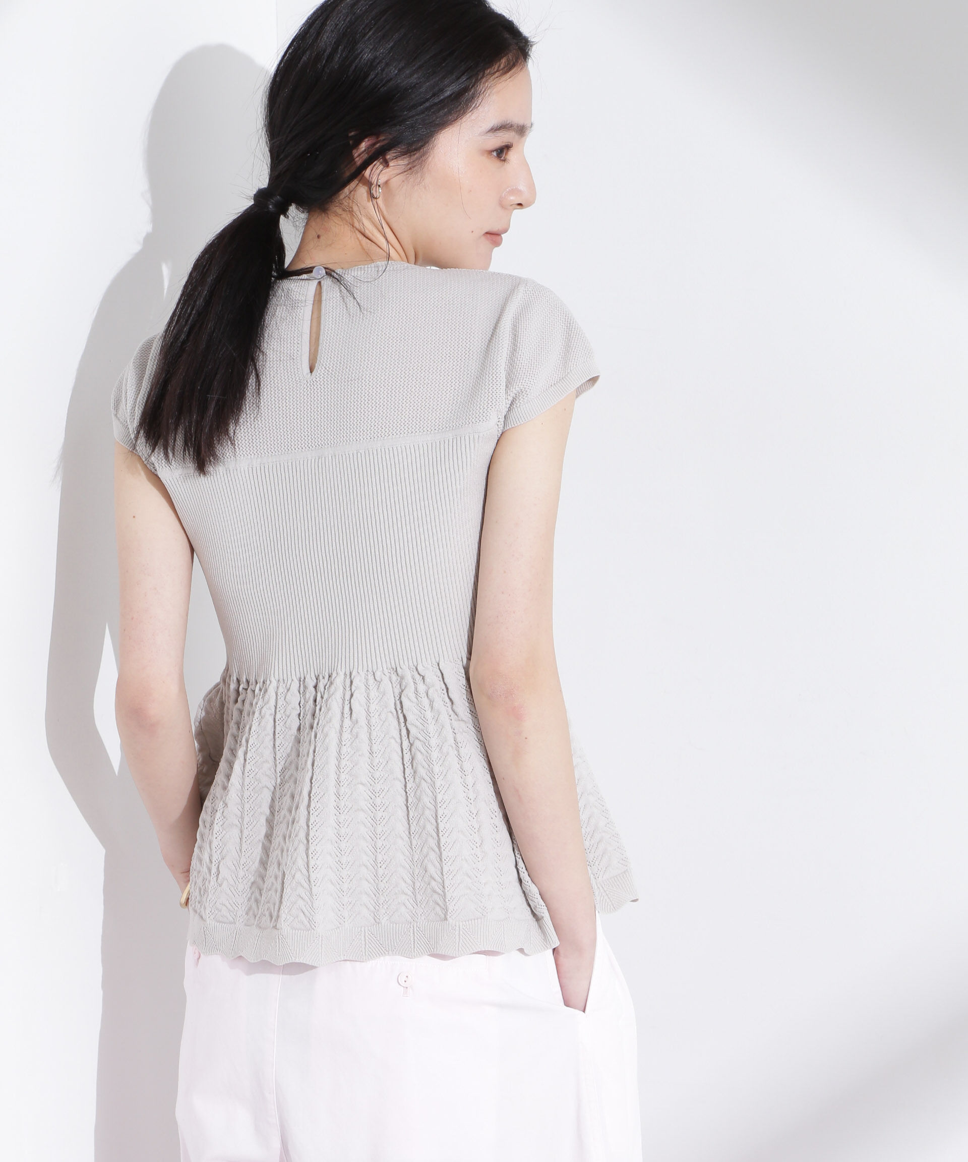 nano･universe「スカラップデザインニットトップス」|ニット・セーター|