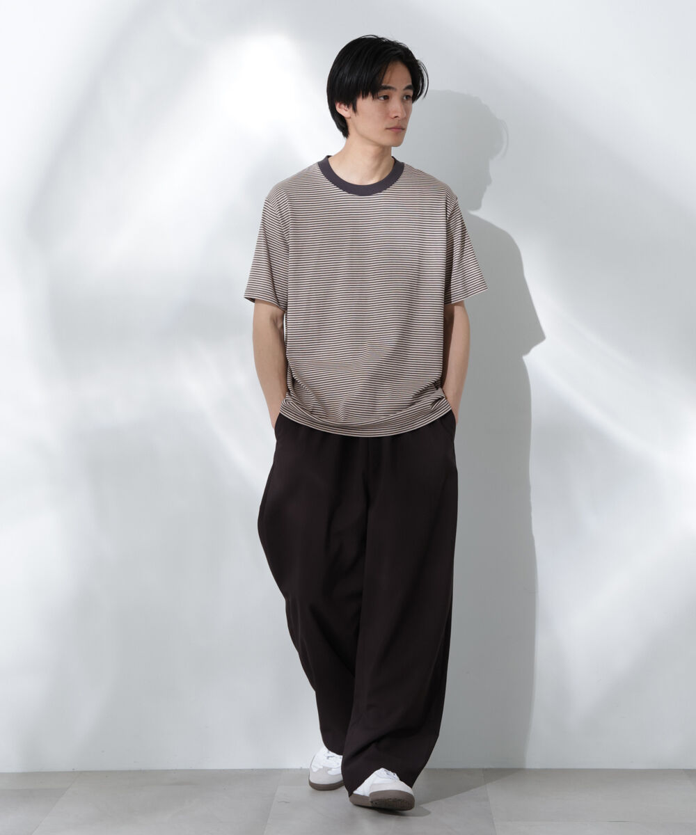 nano･universe「Anti Soaked(R)  汗染み防止 ボーダーミドルシルエットTシャツ」|Tシャツ・カットソー|