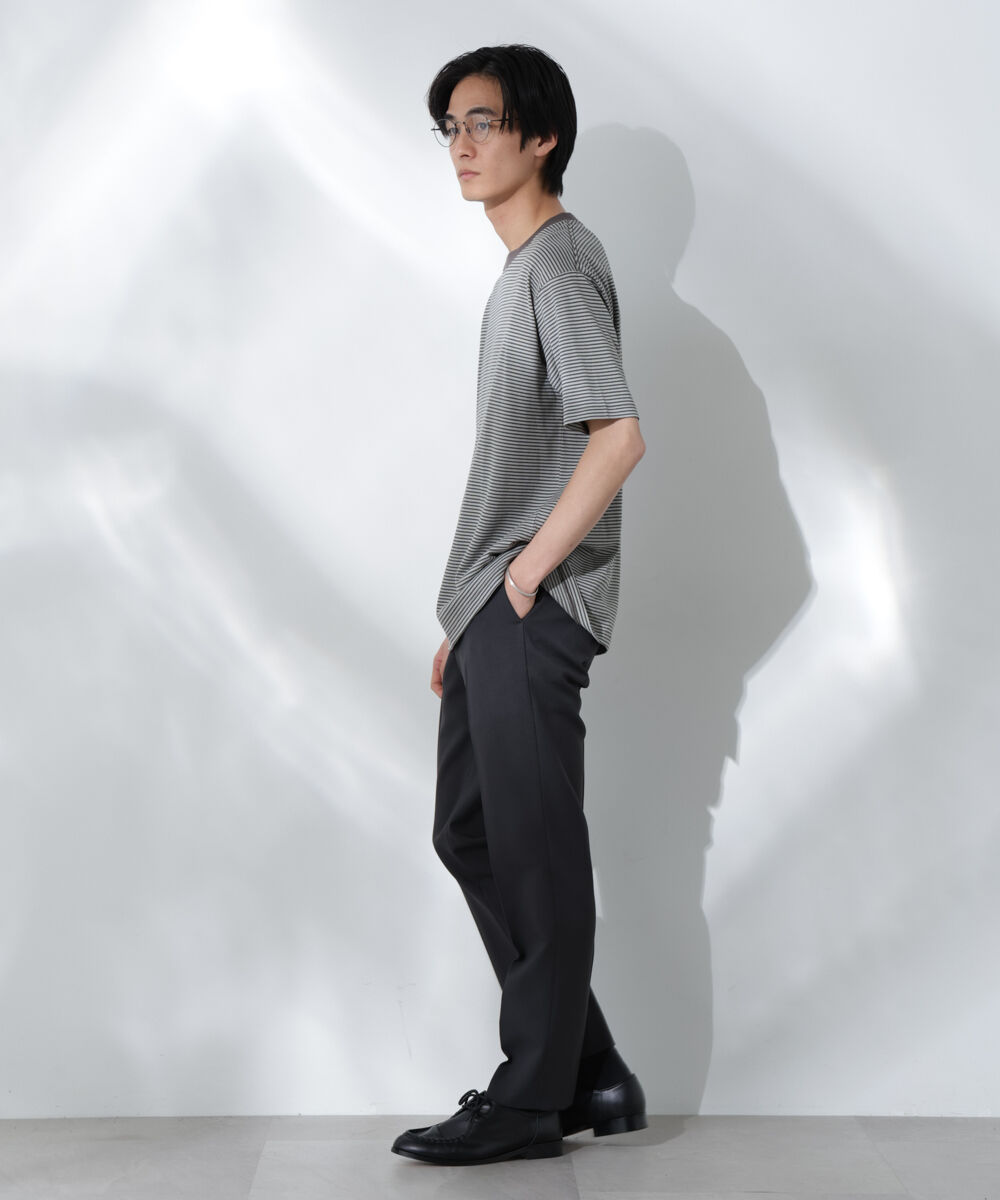 nano･universe「Anti Soaked(R)  汗染み防止 ボーダーミドルシルエットTシャツ」|Tシャツ・カットソー|