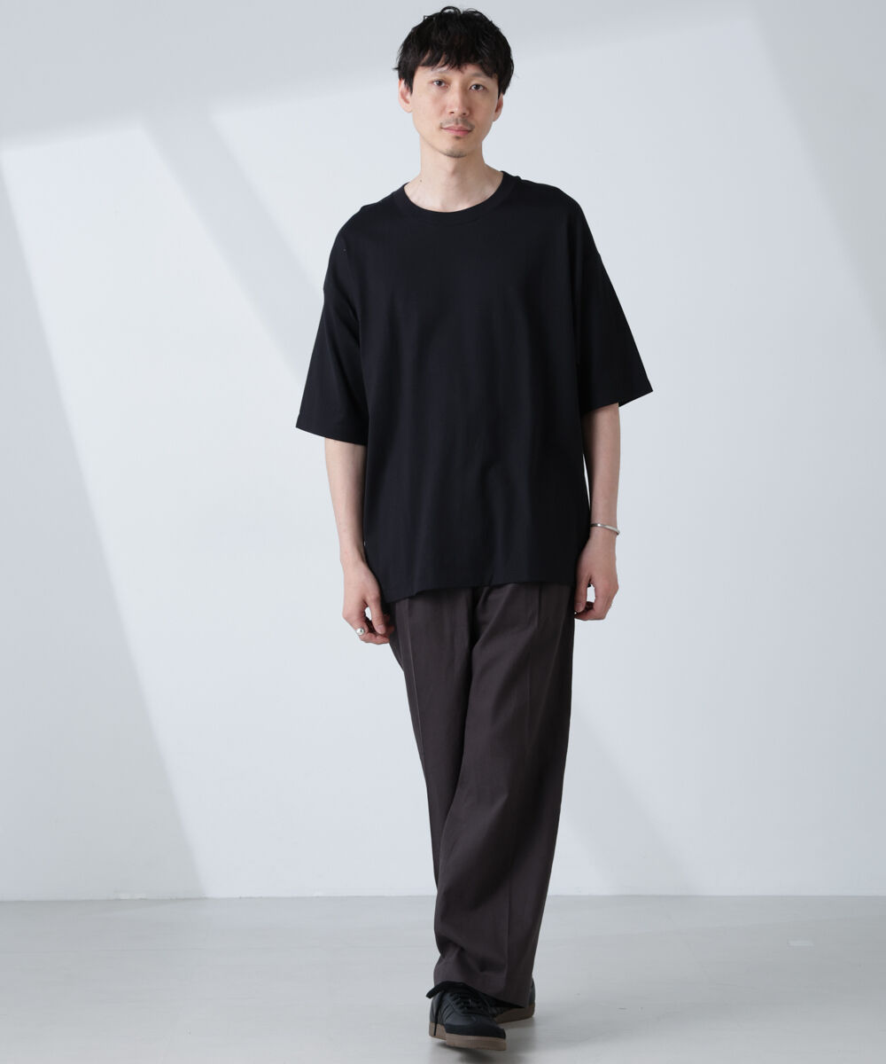 nano･universe「WEB限定/Anti Soaked(R)  汗染み防止 クルーネック ビッグシルエットTシャツ」|Tシャツ・カットソー|