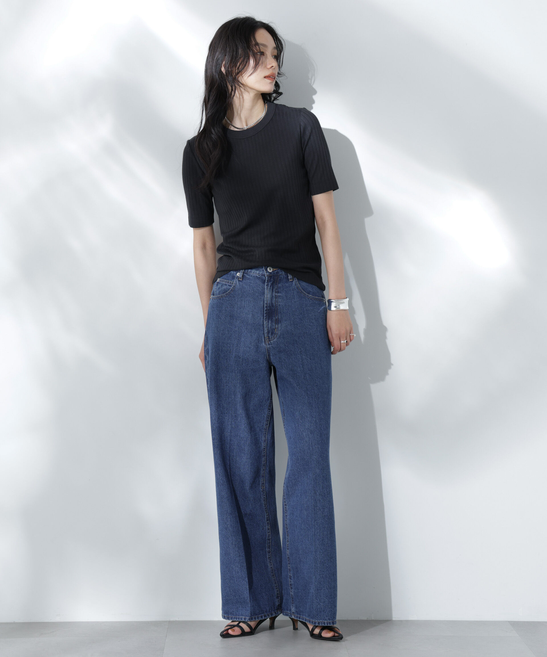 nano･universe「Anti Soaked(R) 汗染み防止クルーネックリブTシャツ」|Tシャツ・カットソー|