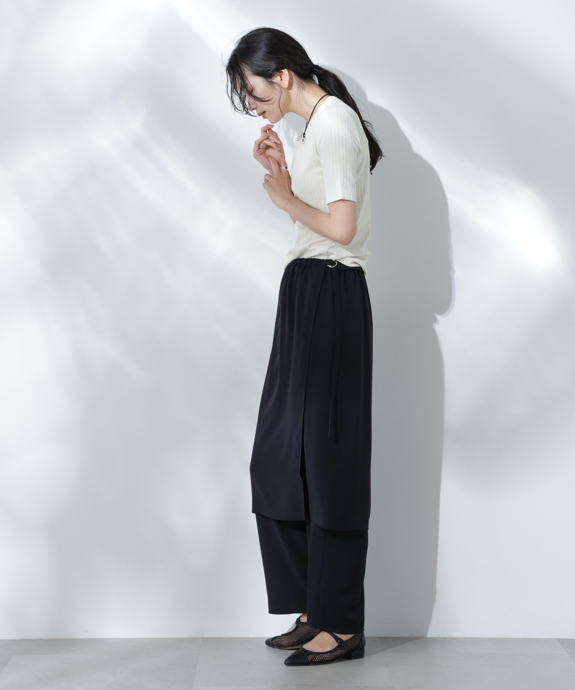 nano･universe「Anti Soaked(R) 汗染み防止クルーネックリブTシャツ」|Tシャツ・カットソー|