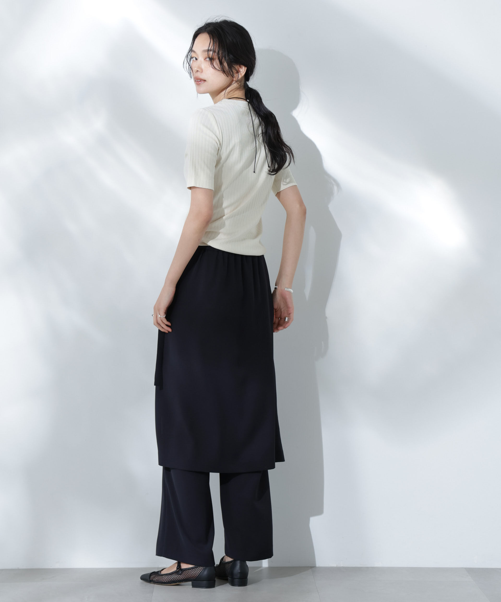 nano･universe「Anti Soaked(R) 汗染み防止クルーネックリブTシャツ」|Tシャツ・カットソー|