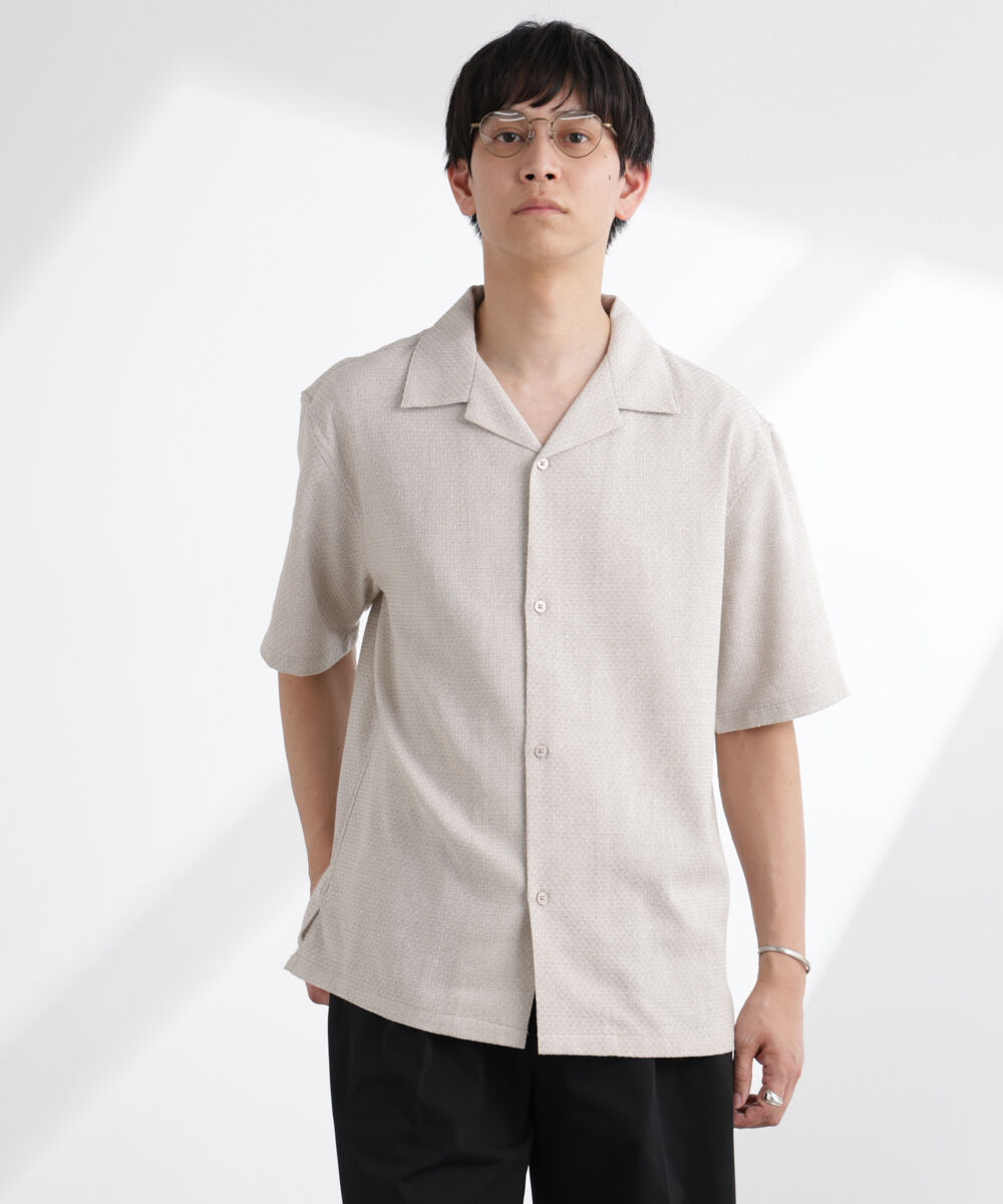nano･universe「コットンリネン交織開襟シャツ 半袖」|シャツ・ブラウス|