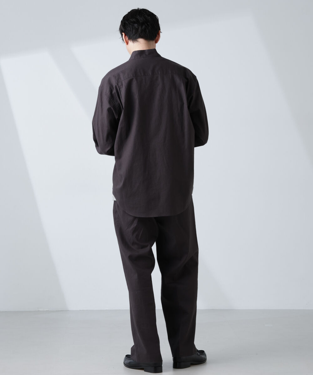 nano･universe「「BELGIUM LINEN FABRICS」リネンコットンスタンドカラーシャツ」|シャツ・ブラウス|