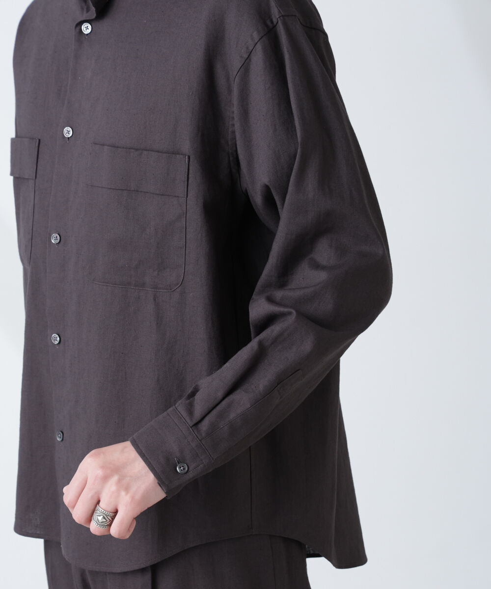 nano･universe「「BELGIUM LINEN FABRICS」リネンコットンスタンドカラーシャツ」|シャツ・ブラウス|