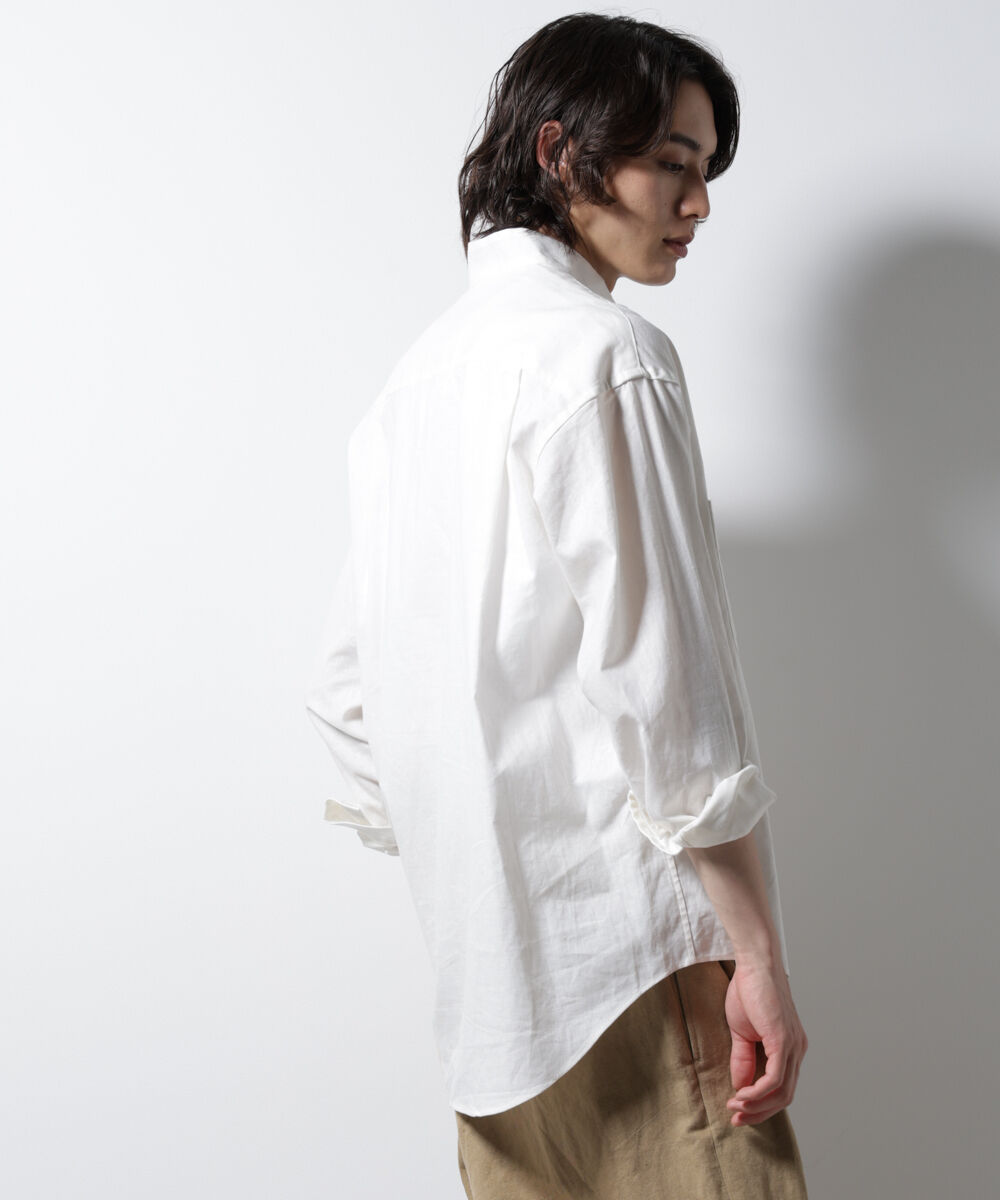 nano･universe「「BELGIUM LINEN FABRICS」リネンコットンスタンドカラーシャツ」|シャツ・ブラウス|