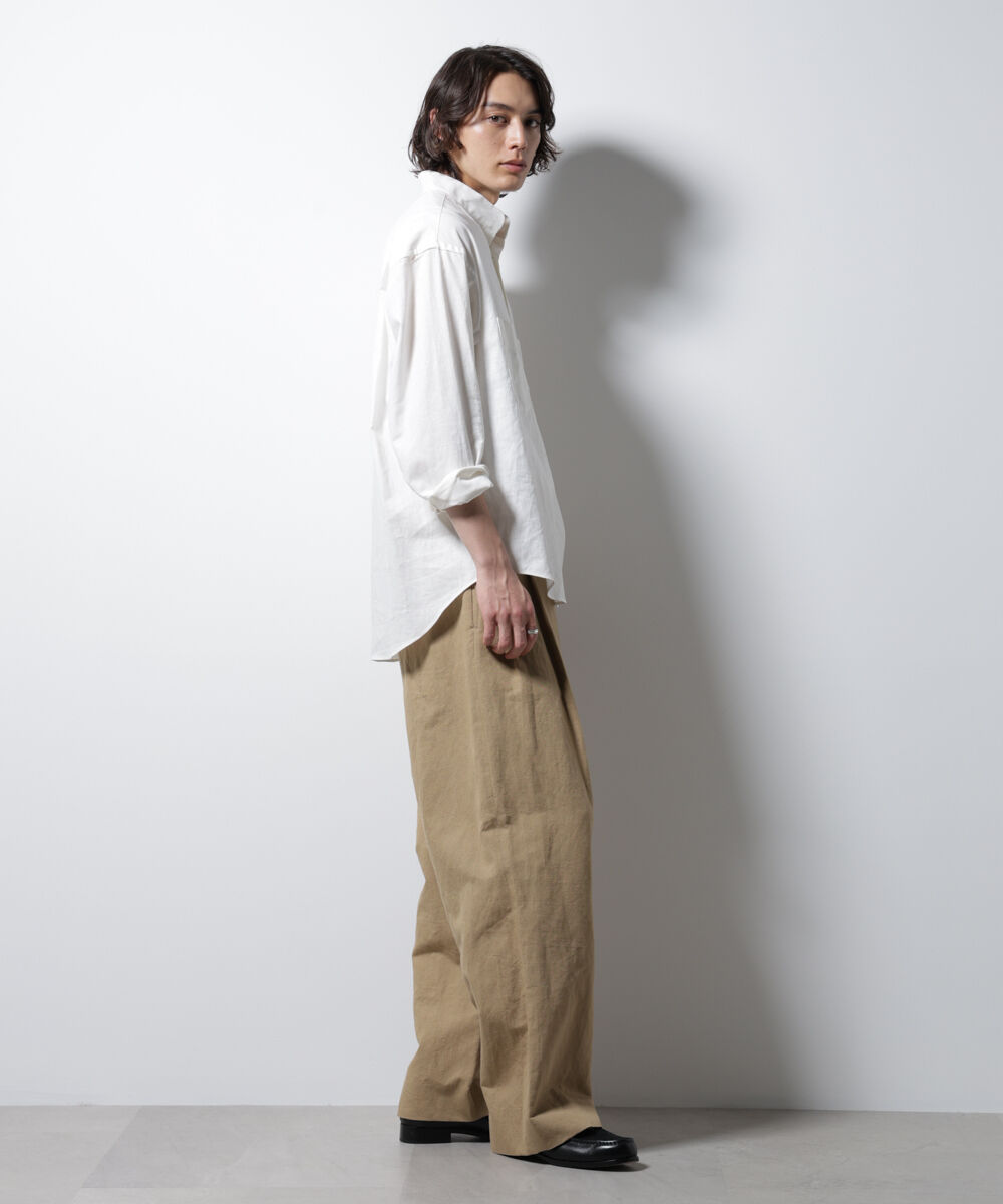 nano･universe「「BELGIUM LINEN FABRICS」リネンコットンスタンドカラーシャツ」|シャツ・ブラウス|