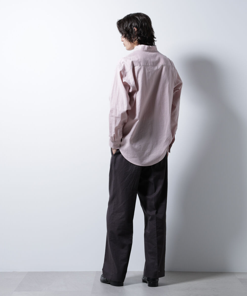 nano･universe「「BELGIUM LINEN FABRICS」リネンコットンスタンドカラーシャツ」|シャツ・ブラウス|