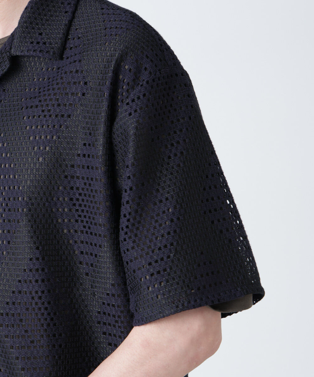 nano･universe「ダイヤレース オープンカラーシャツ」|シャツ・ブラウス|