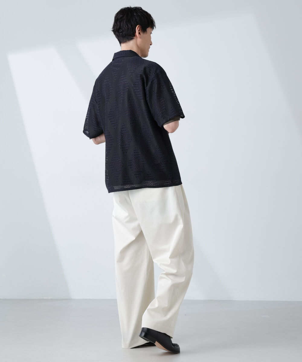 nano･universe「ダイヤレース オープンカラーシャツ」|シャツ・ブラウス|