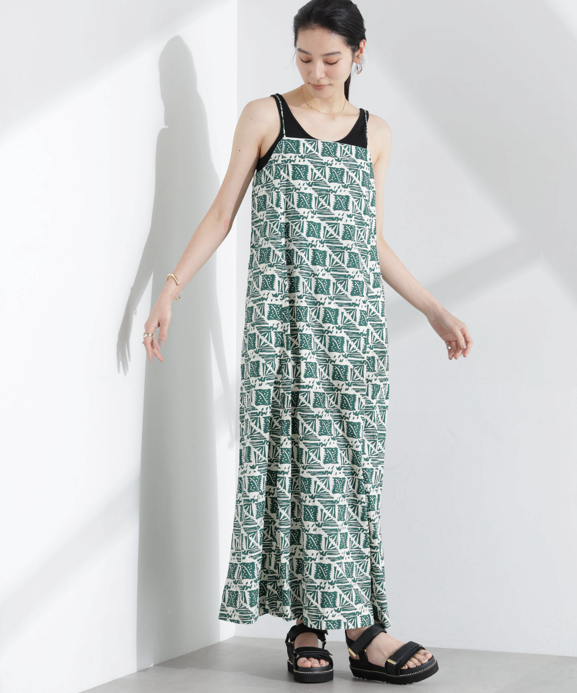 nano･universe「Sara mallika/COTTON POPLIN CAMI DRESS」|ワンピース|