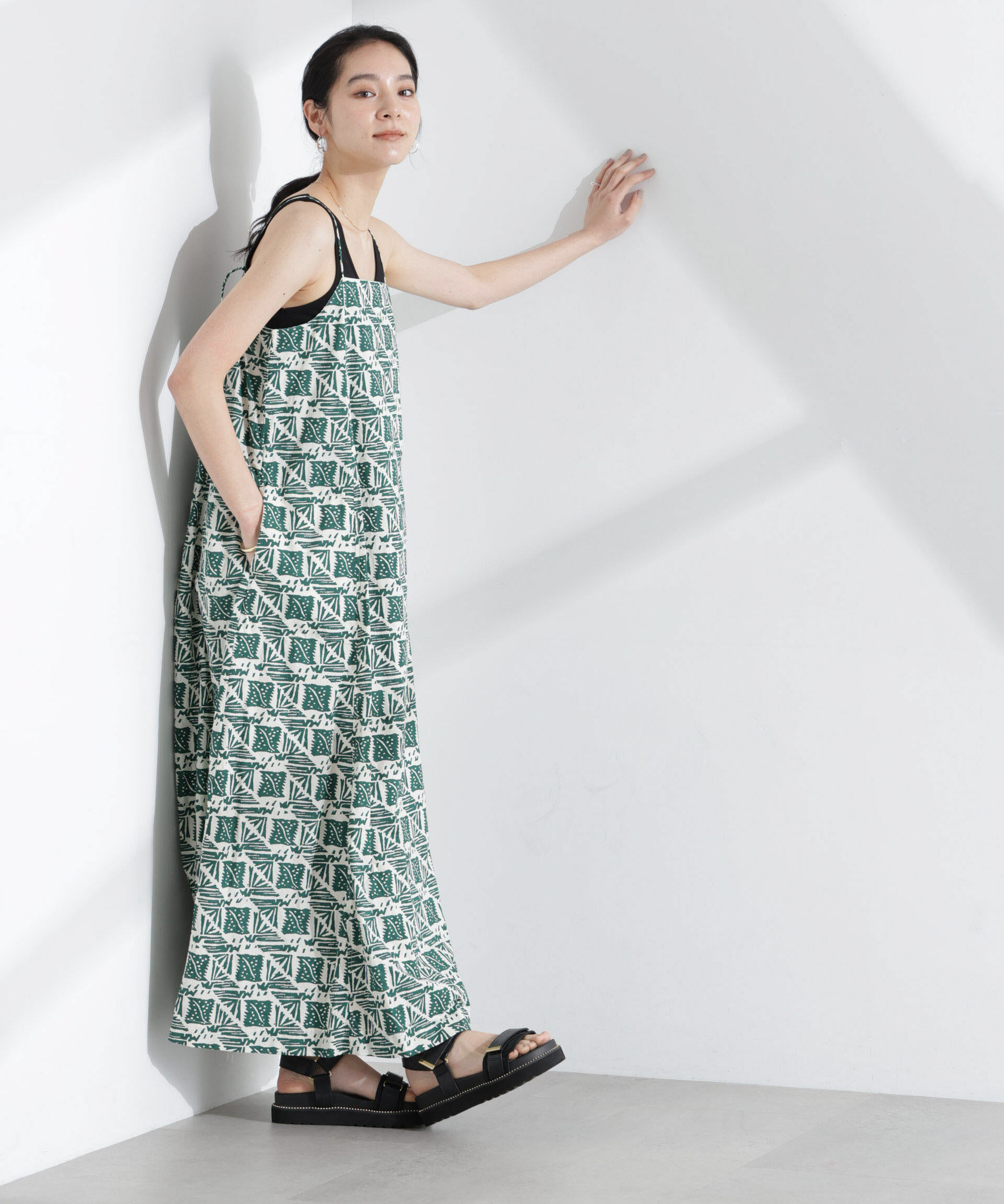 nano･universe「Sara mallika/COTTON POPLIN CAMI DRESS」|ワンピース|
