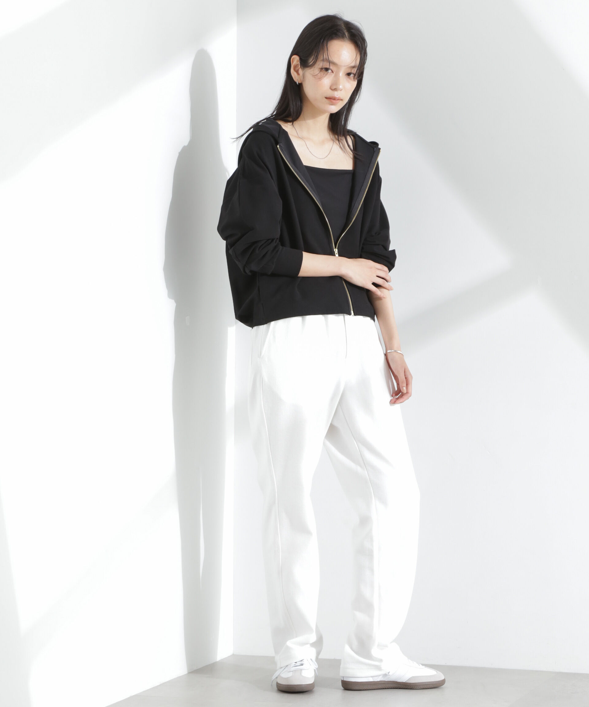 nano･universe「「MC」coveross(R)ツイル調 冷感プレーティング天竺ジップアップパーカー」|Tシャツ・カットソー|