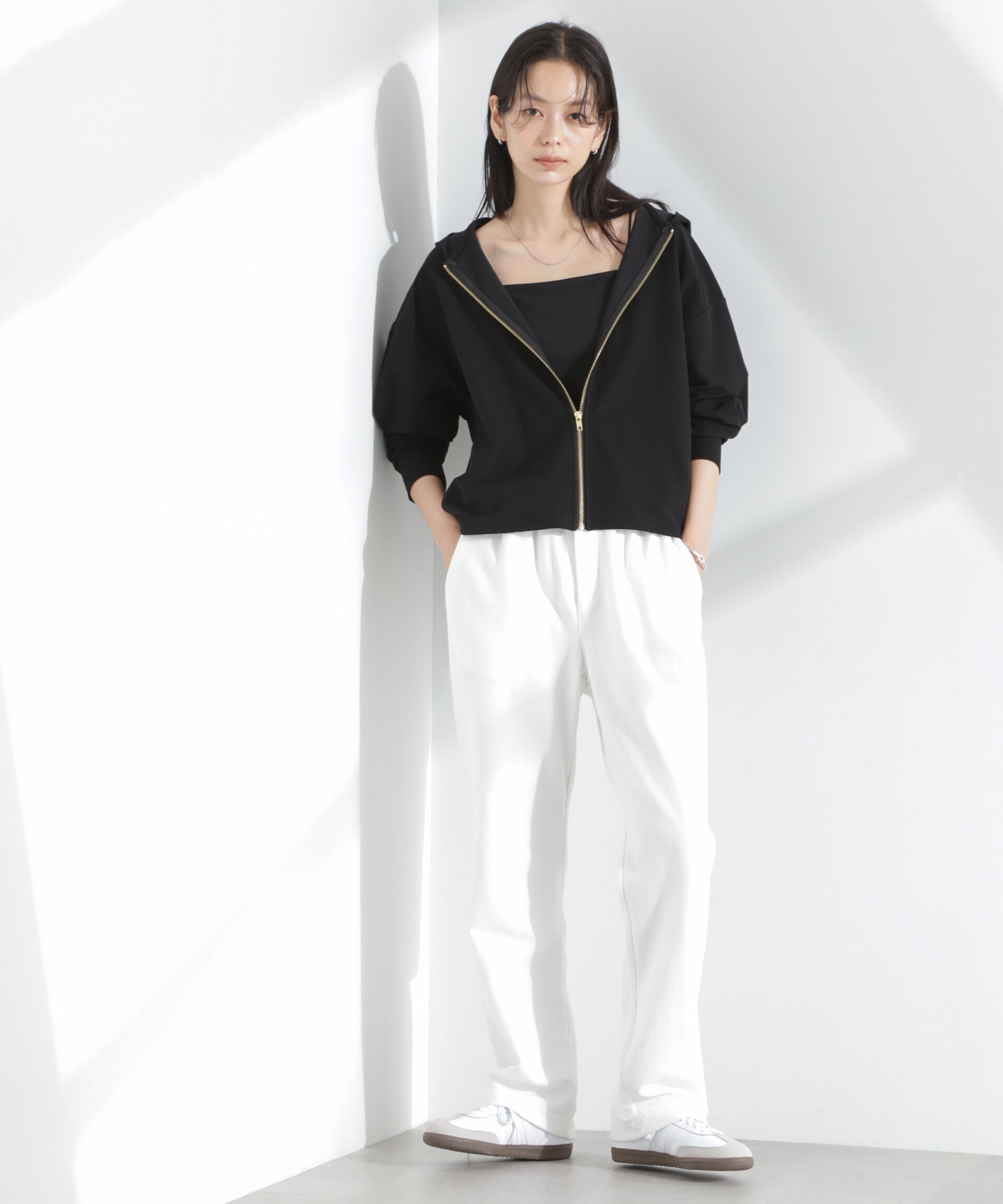 nano･universe「「MC」coveross(R)ツイル調 冷感プレーティング天竺ジップアップパーカー」|Tシャツ・カットソー|