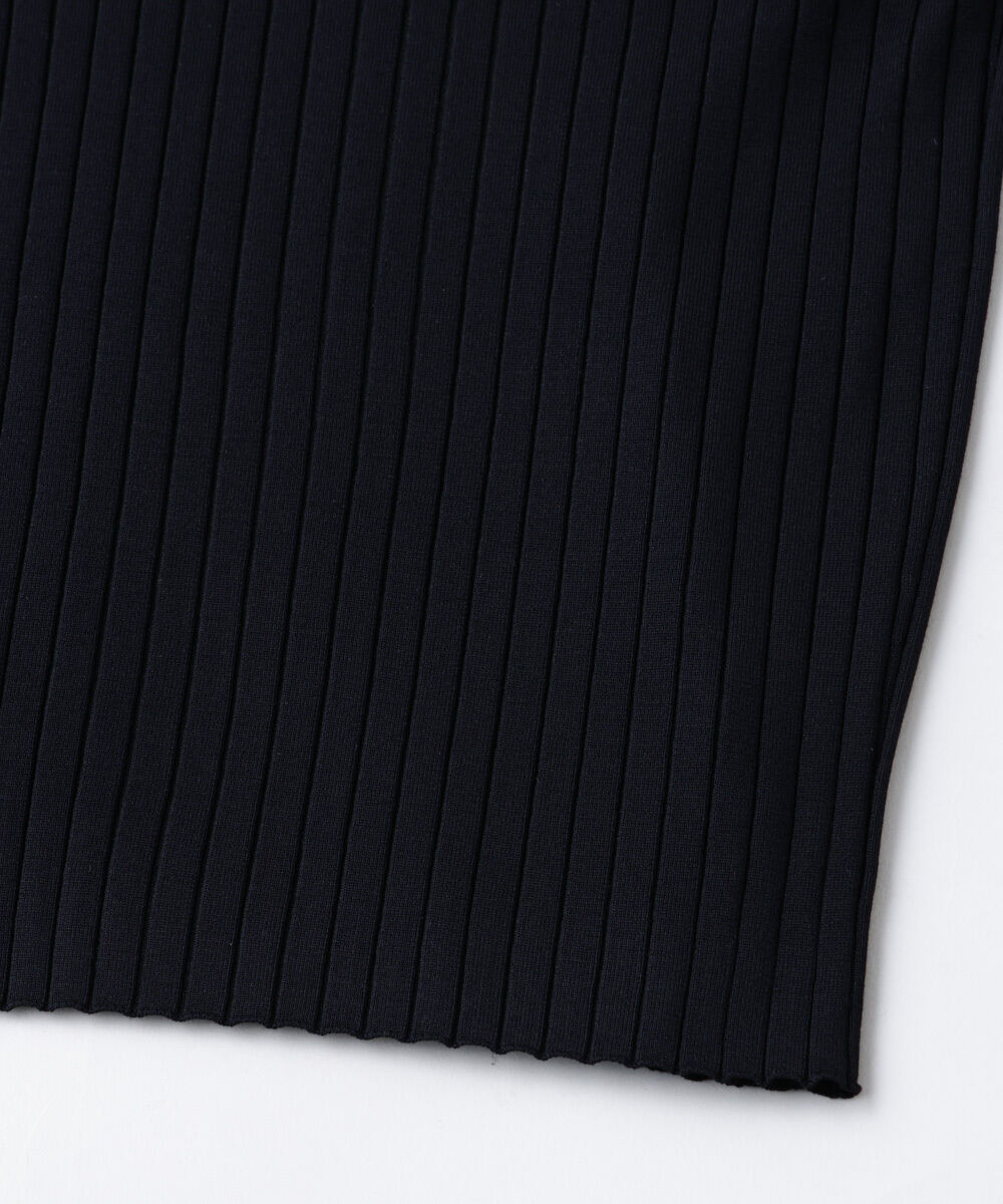 nano･universe「「ASSEMBLANC」ウォッシャブルシルクワイドリブVネックニットTシャツ」|Tシャツ・カットソー|