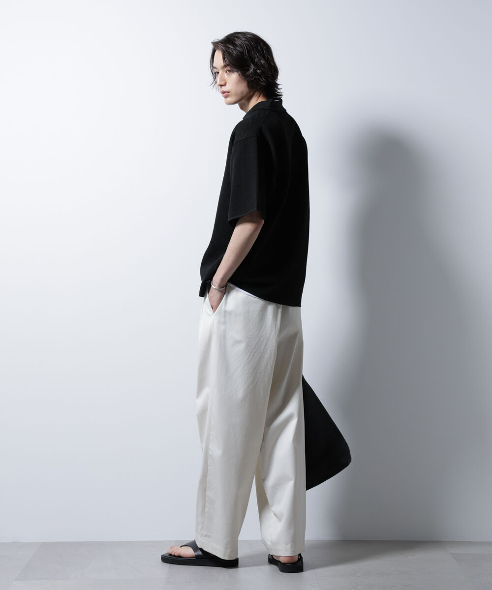 nano･universe「スポンディッシュ メッシュオープンカラーニットシャツ」|ニット・セーター|