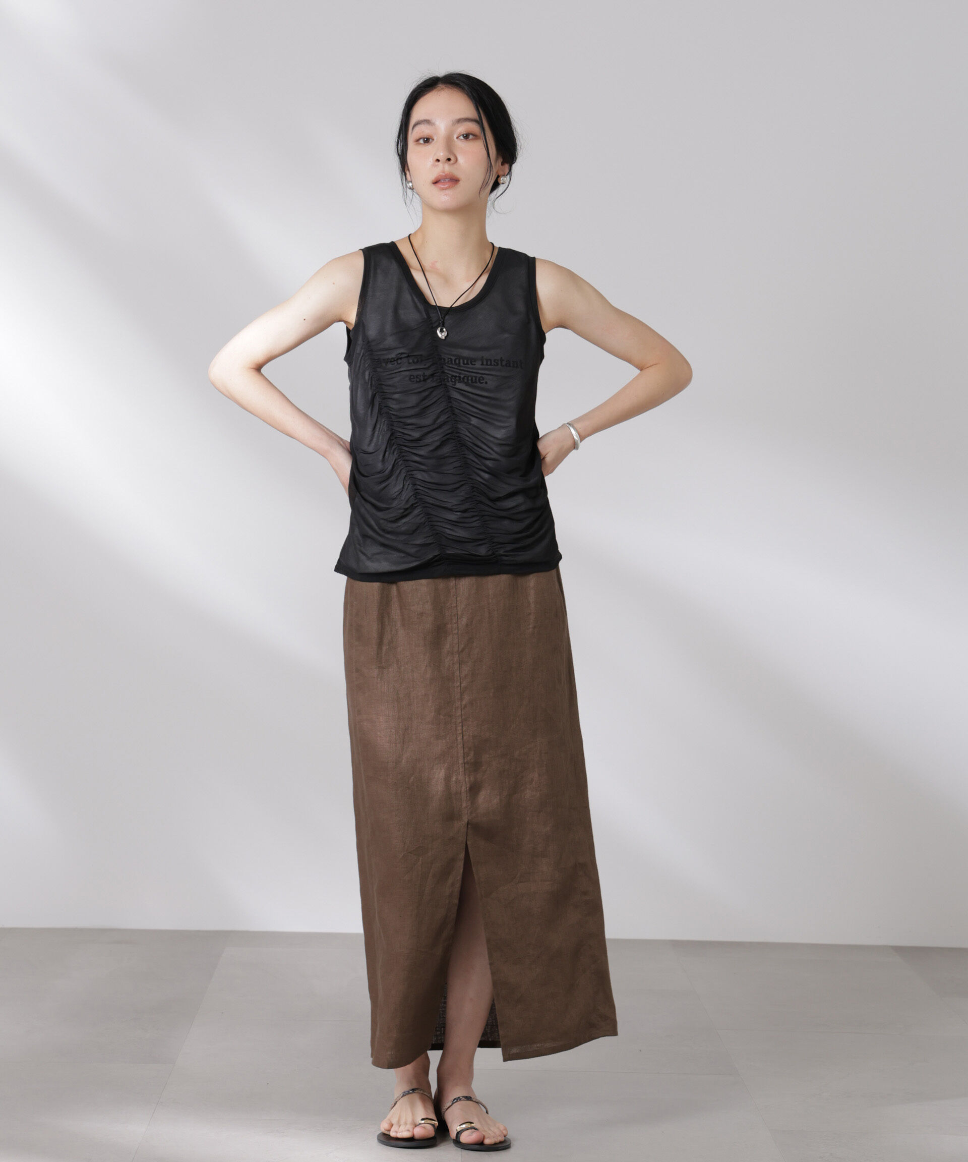 nano･universe「シアーレイヤードロゴタンクトップ」|Tシャツ・カットソー|