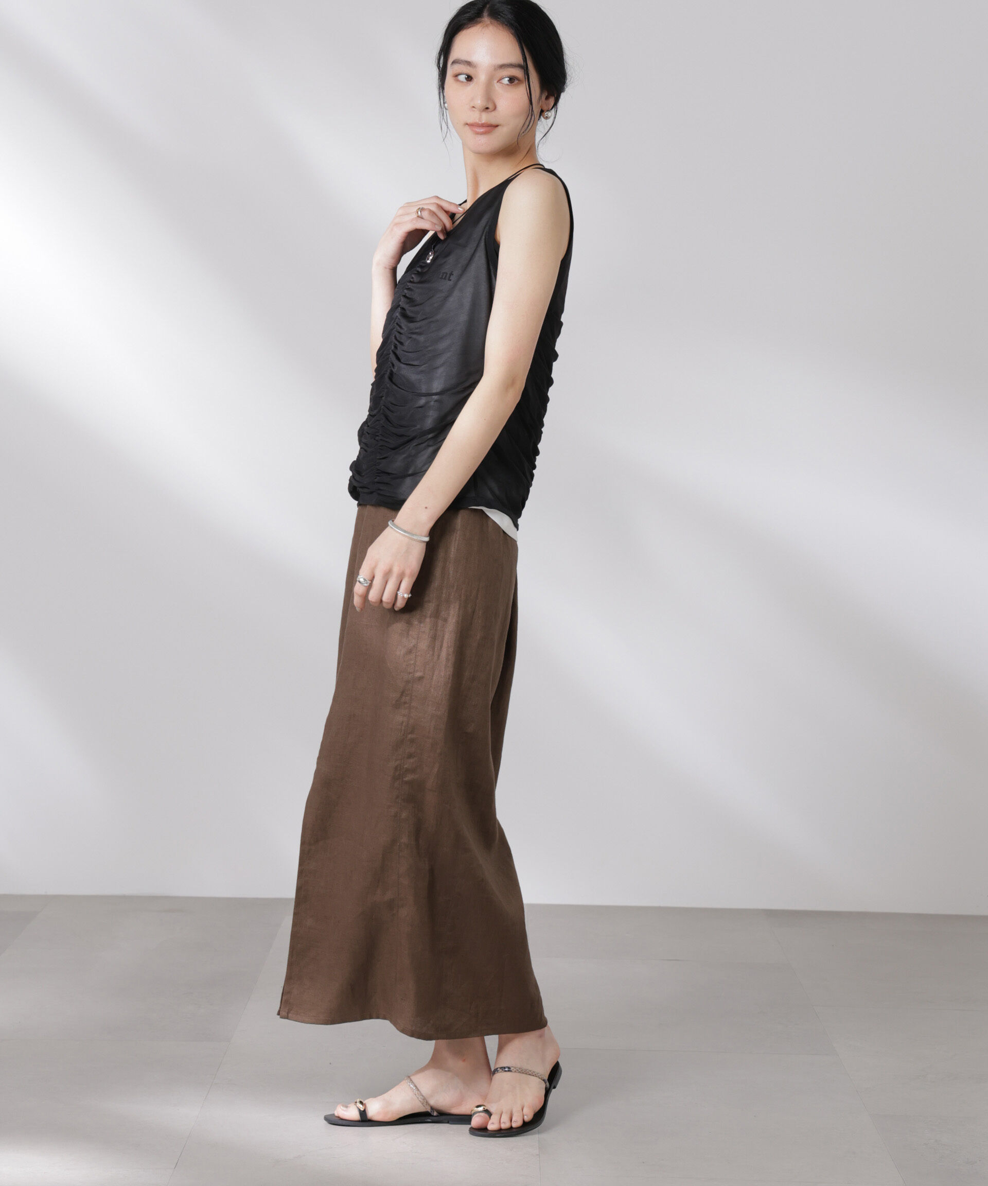 nano･universe「シアーレイヤードロゴタンクトップ」|Tシャツ・カットソー|