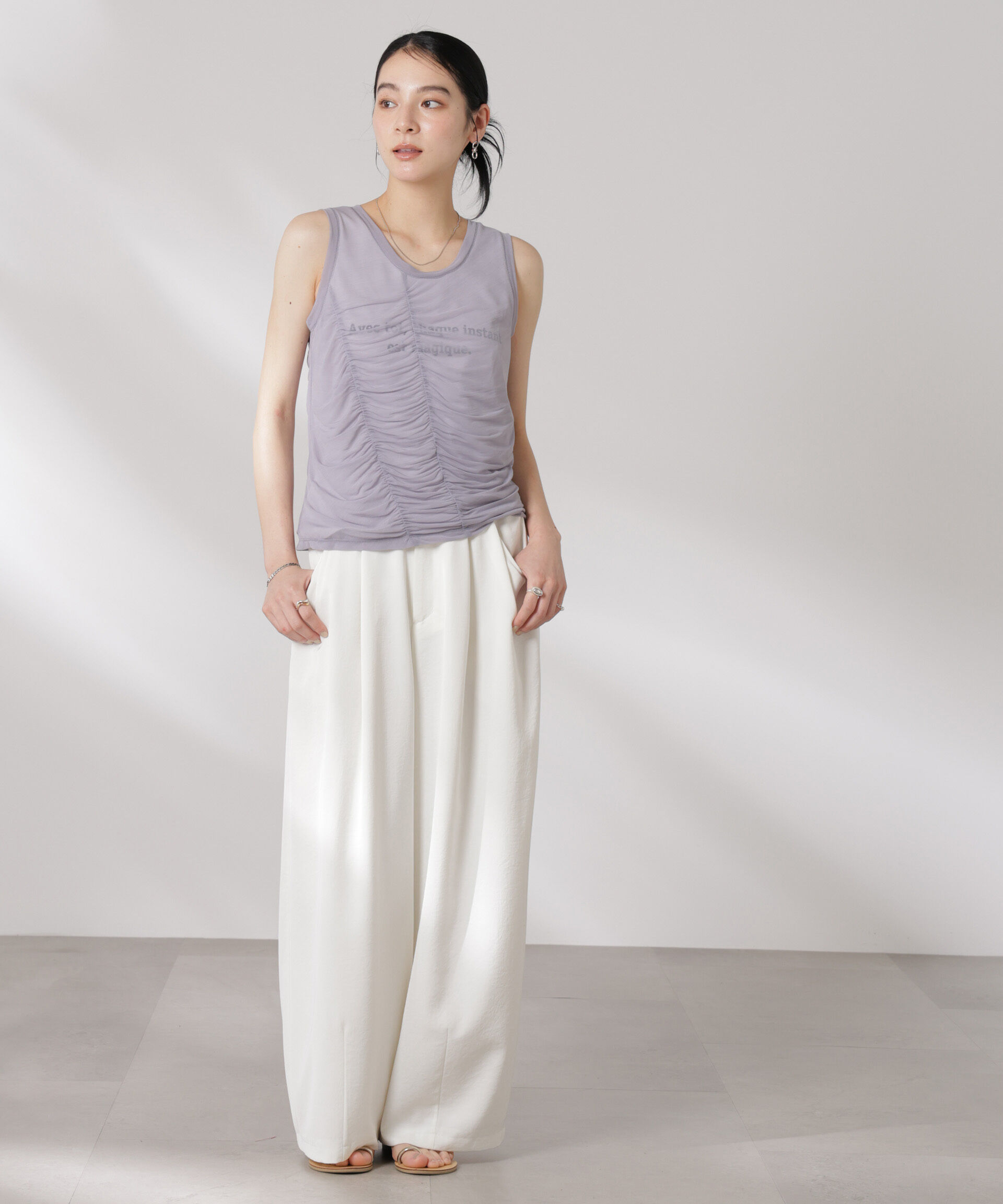 nano･universe「シアーレイヤードロゴタンクトップ」|Tシャツ・カットソー|